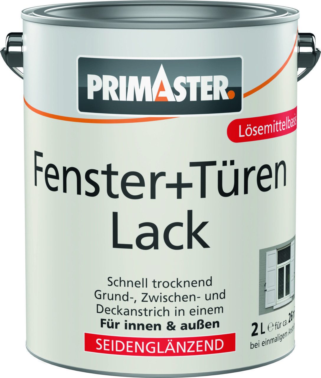 Primaster Tür- und Fensterlack Primaster Fenster + Türenlack 2 L weiß seidenmatt