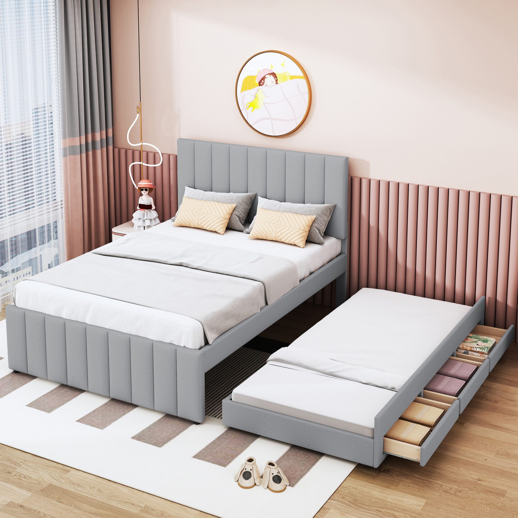 REDOM Polsterbett Funktionsbett mit Rollbett und günstig online kaufen