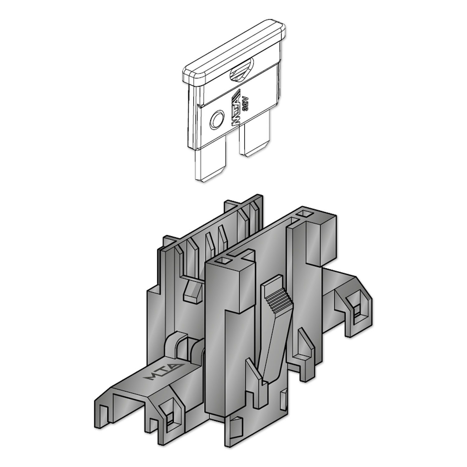 MTA Flachstecksicherungshalter MTA UniVAL SicherungshalterSatz 30A ATO/ATC 4–6mm² mit Deckel & Hülsen