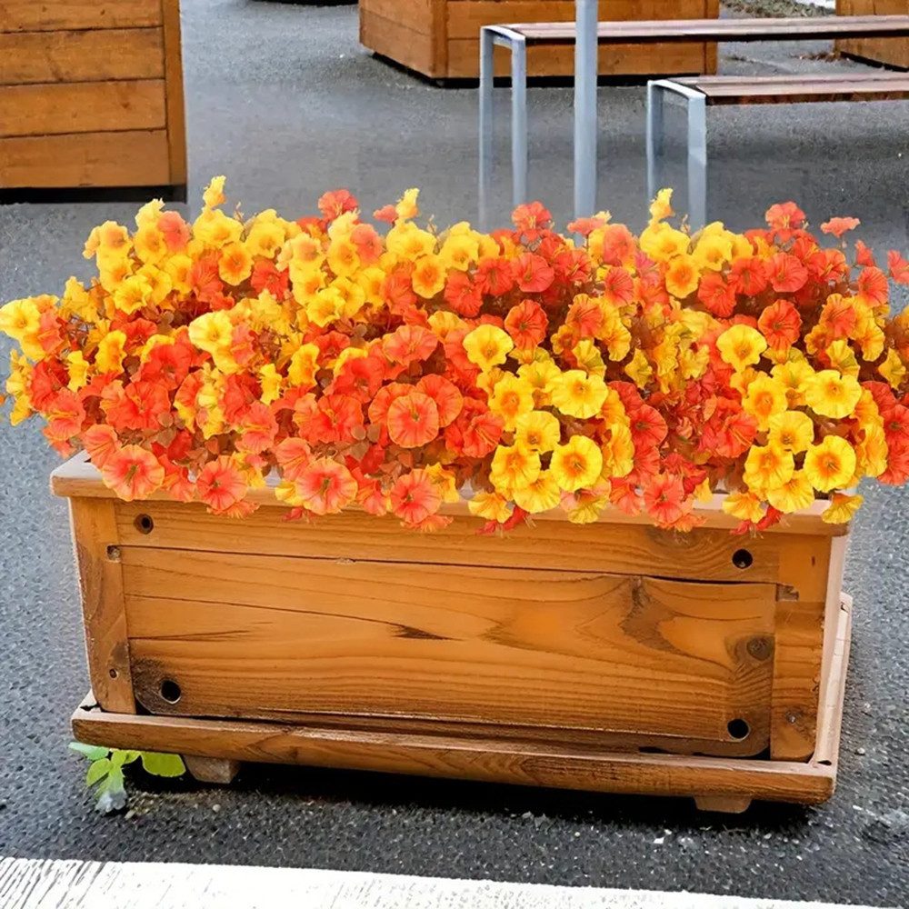 Kunstblumenstrauß 12 Bündel Herbstblumen,Herbststrauß,Veilchen Künstliche Blumen, Coonoor, für Herbstdeko Innen Draußen Outdoor Deko – Bild 5 von 5