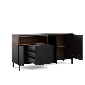 ebuy24 Sideboard Rosa Schrank 1 Ablage, 1 kleine Tür, 3 Schubl