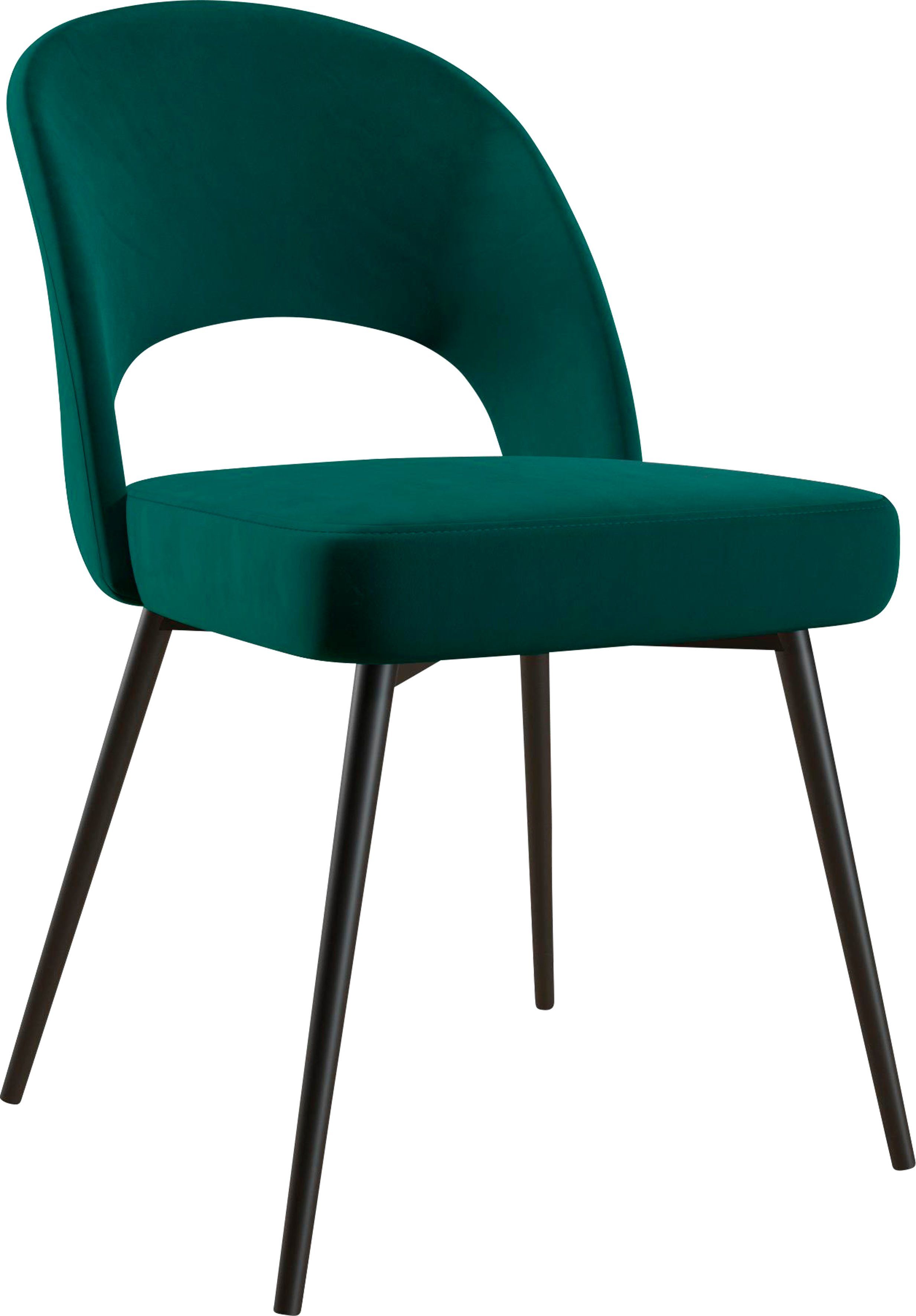 CosmoLiving by Cosmopolitan Esszimmerstuhl Alexi (1 St), Metallgestell, verschiedene Farbvarianten erhältlich, Sitzhöhe 46 cm dunkelgrün | Stühle