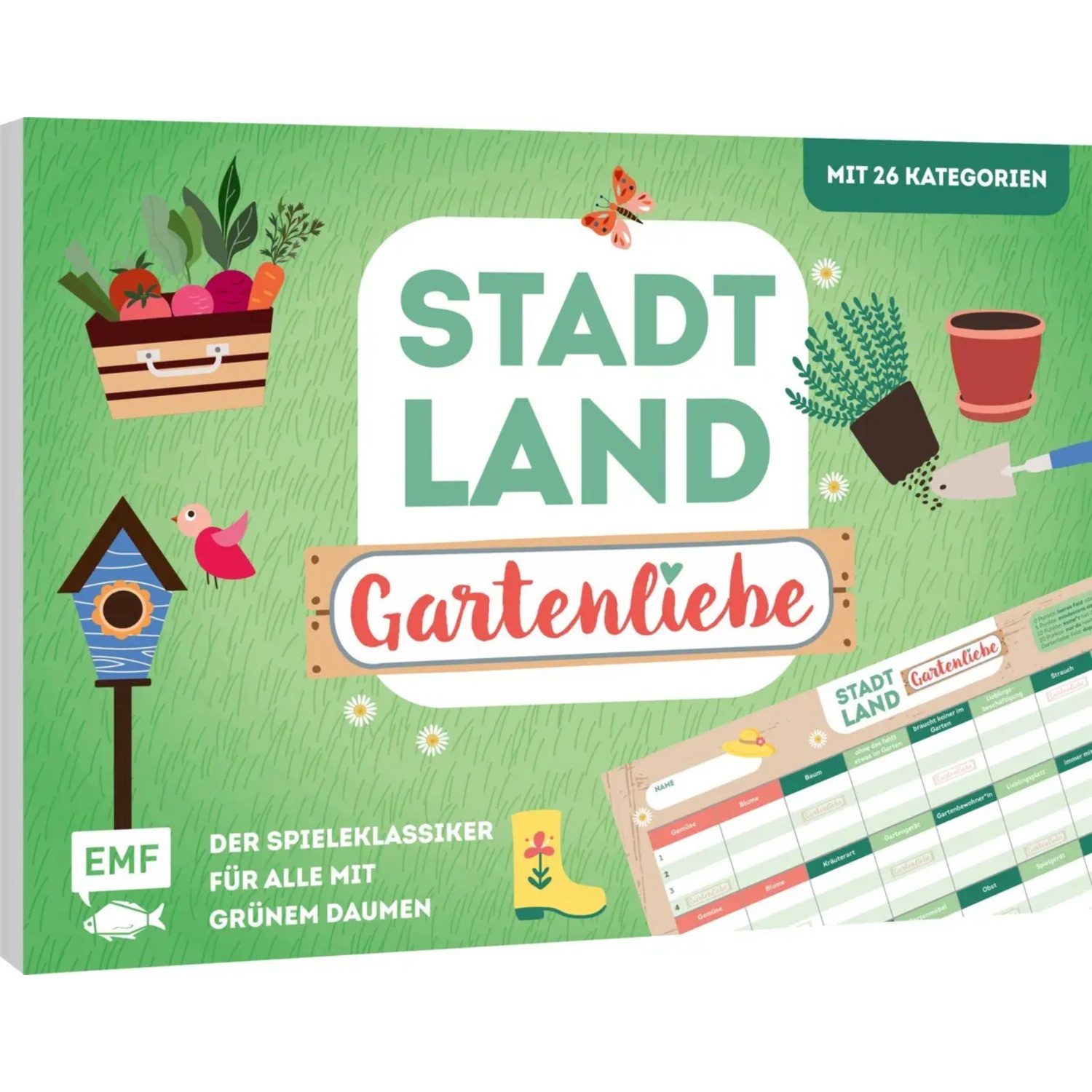 Michael Fischer Spiel Stadt, Land, Gartenliebe - Der Spieleklassiker für alle mit grünem...