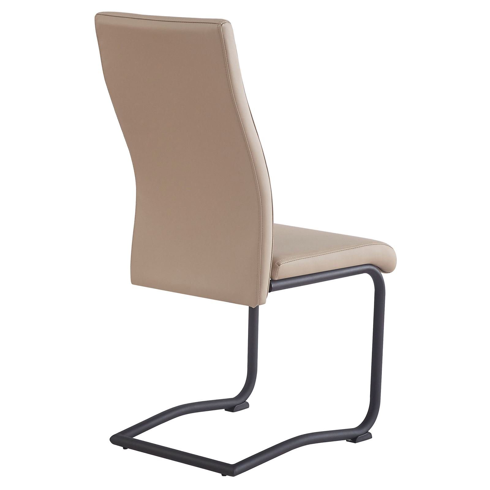 CARO-Möbel 4er-Set St), (4 LOANO Metall aus Schwinggestell Esszimmerstuhl Kuns Esszimmerstuhl braun/schwarz Schwingstuhl mit