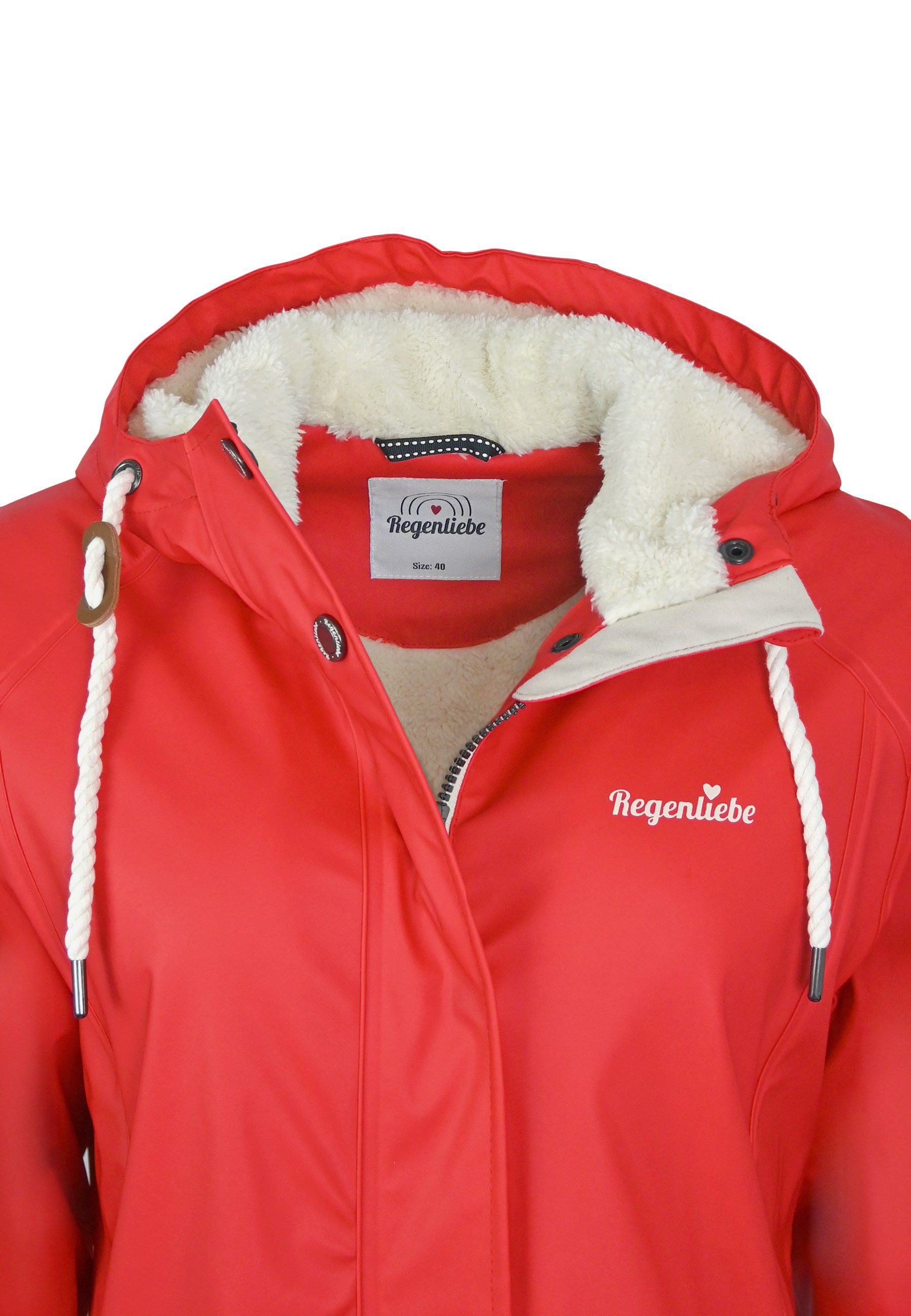 Regenliebe Regenmantel Regenparka warm gefüttert wasserdicht