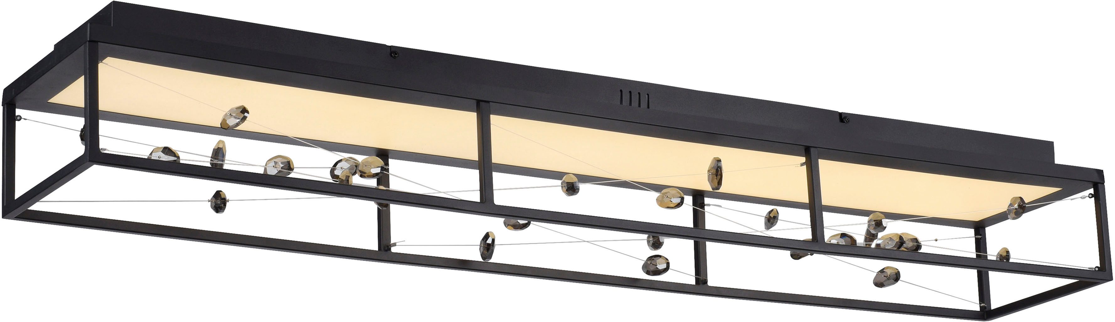 Paul Neuhaus LED Deckenleuchte SKINA, CCT - über Fernbedienung, LED fest integriert, warmweiß - kaltweiß, Funk-FB, CCT 2700-5000K, dimmbar, Memory, Kristall-Lichtspiel