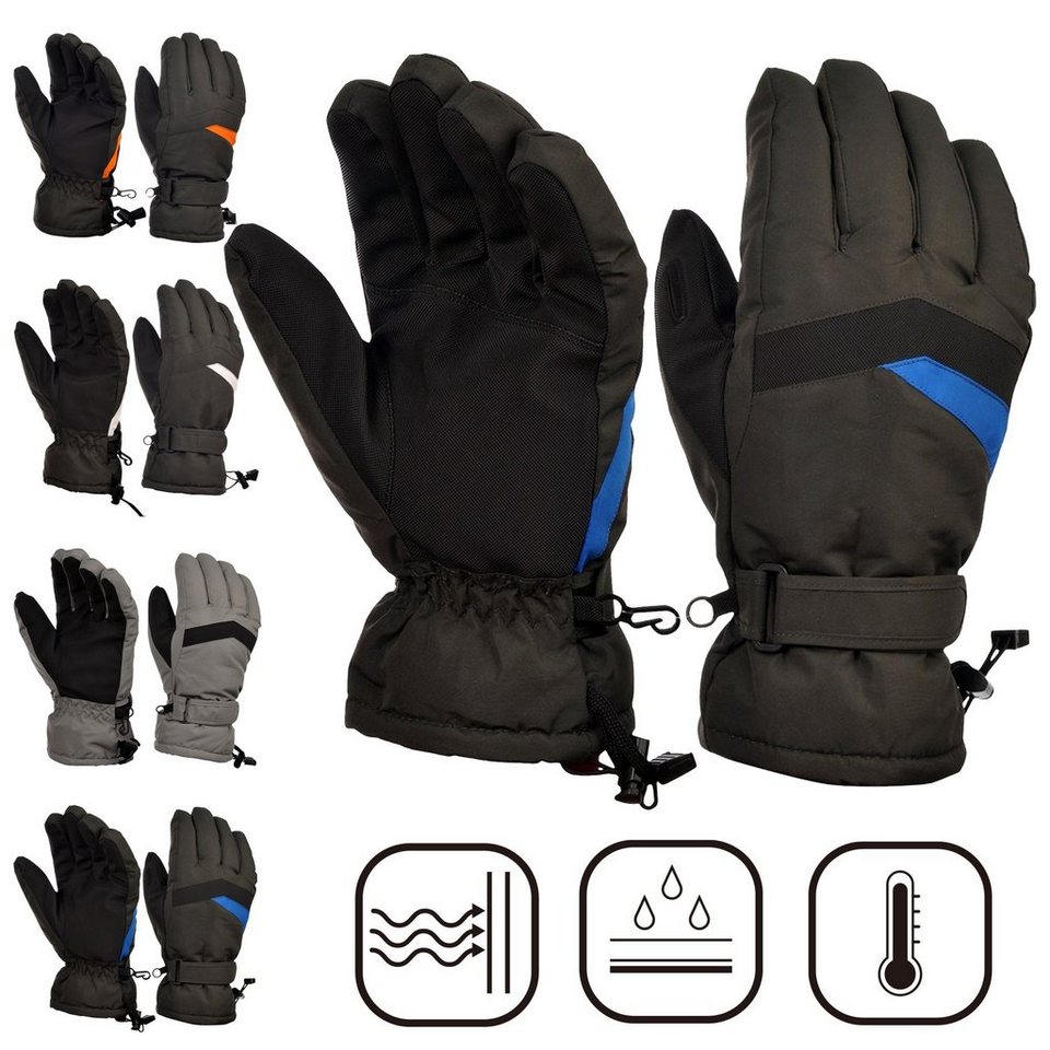 Melko Skihandschuhe Herren & Damen Skihandschuhe Thermisch 3M Stoff  Wasserdicht Atmungsaktiv Schnee Winterhandschuhe zum Wandern Skifahren  Snowboard in Weiß, Blau, Orange, Grau oder Schwarz Wasserdicht und  Atmungsaktiv