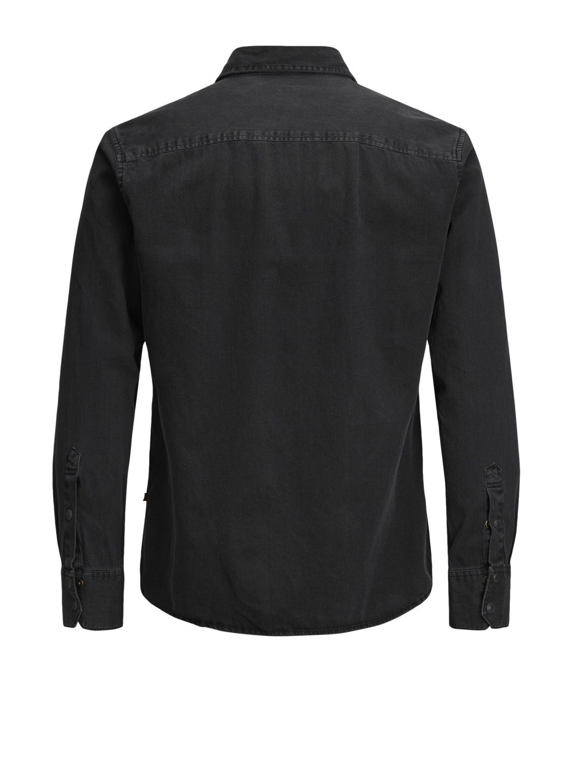 Langarmhemd (1-tlg) Jones & Hemd JJ SHERIDAN Denim Longsleeve Shirt Jack Jeanshemd Black Hemd
