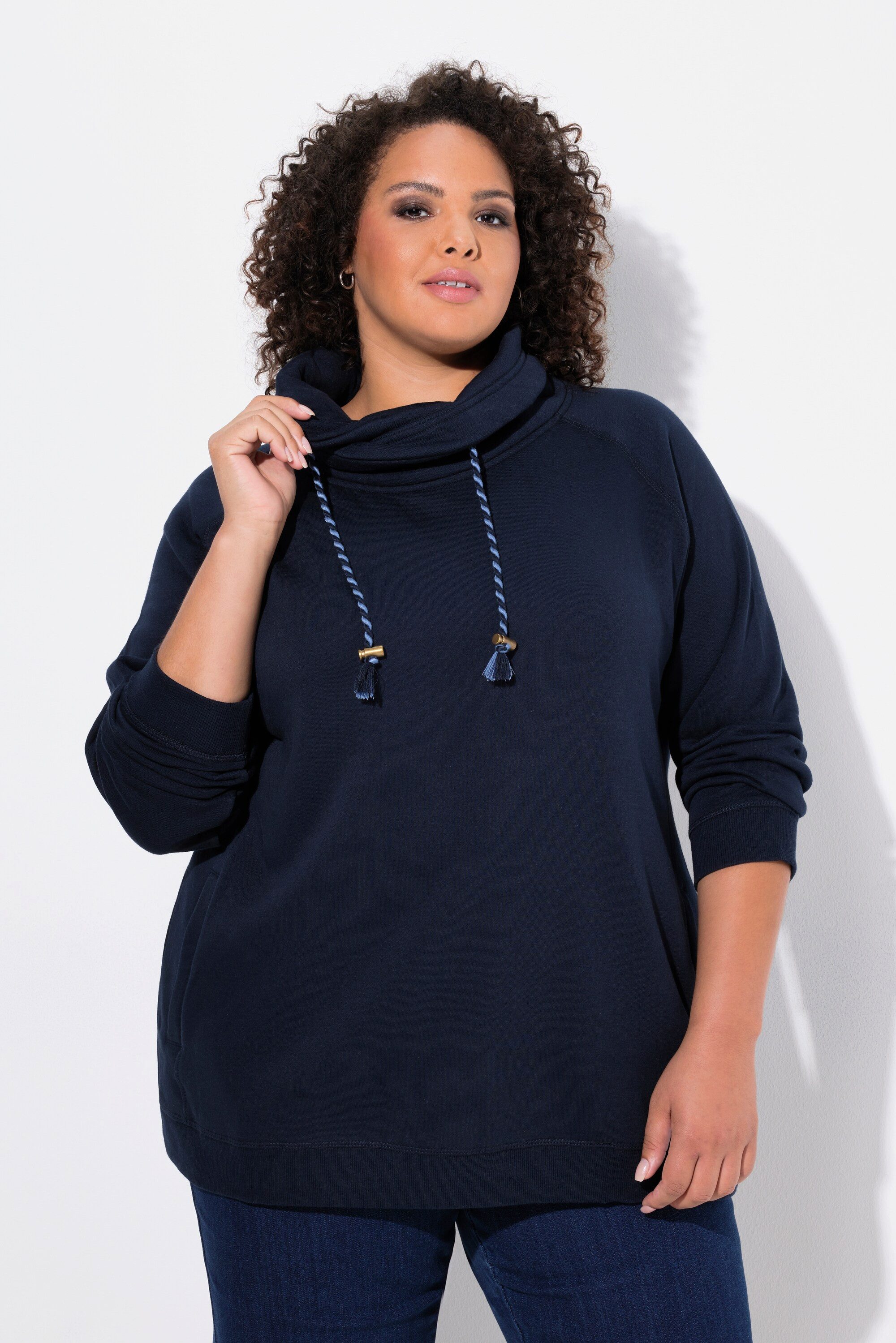 Ulla Popken Sweatshirt Sweatshirt weiter Stehkragen Taschen – Bild 4 von 5