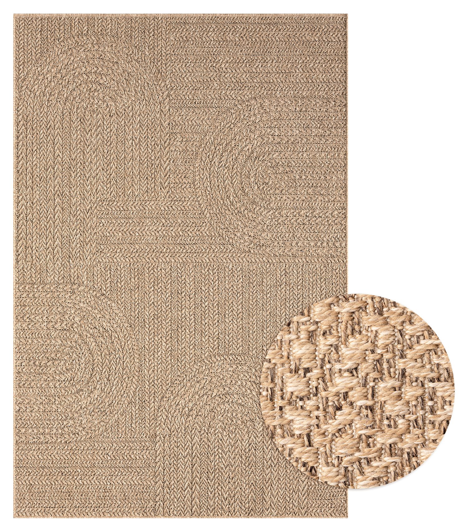 merinos Teppich Kenzy 7, rechteckig, Höhe: 10 mm, robuster In- und Outdoor Teppich im natürlichen Jute-Look, wetterfest