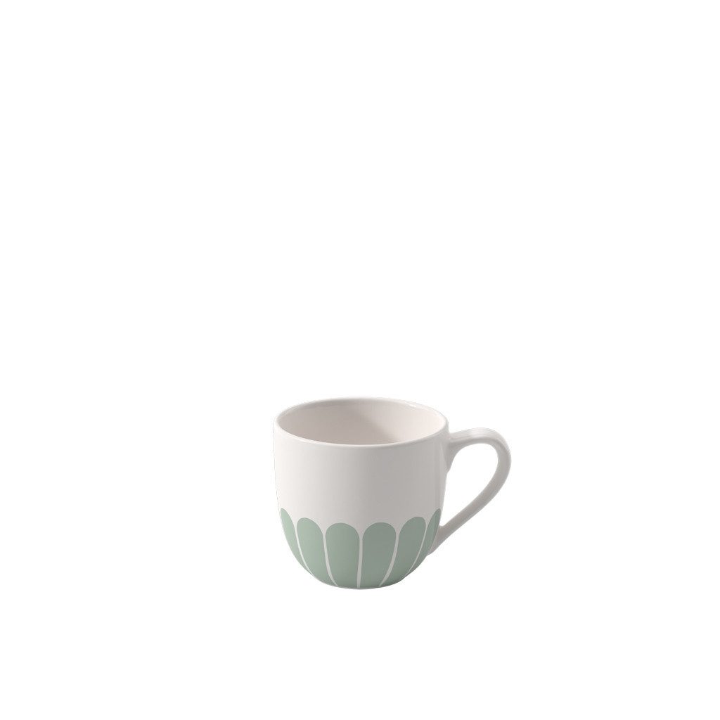 Villeroy & Boch Espressotasse Fleur vert Espressotasse 8,5x8,5x6cm, 1-tlg., Porzellan, Premium Porcelain, mikrow.- & spülm.sicher, Made in Germany