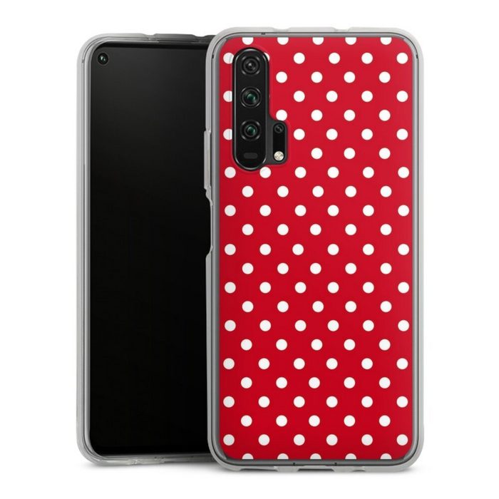 DeinDesign Handyhülle Punkte Retro Polka Dots Polka Dots - dunkelrot und weiß Huawei Honor 20 Pro Silikon Hülle Bumper Case Handy Schutzhülle