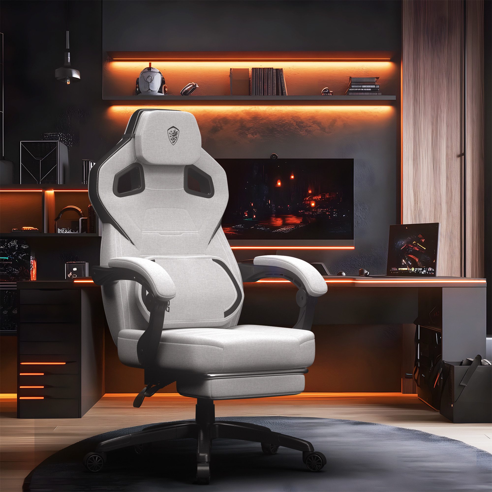 Dowinx Gaming-Stuhl Ergonomischer Bürodrehstuhl mit Fußstütze, günstig online kaufen