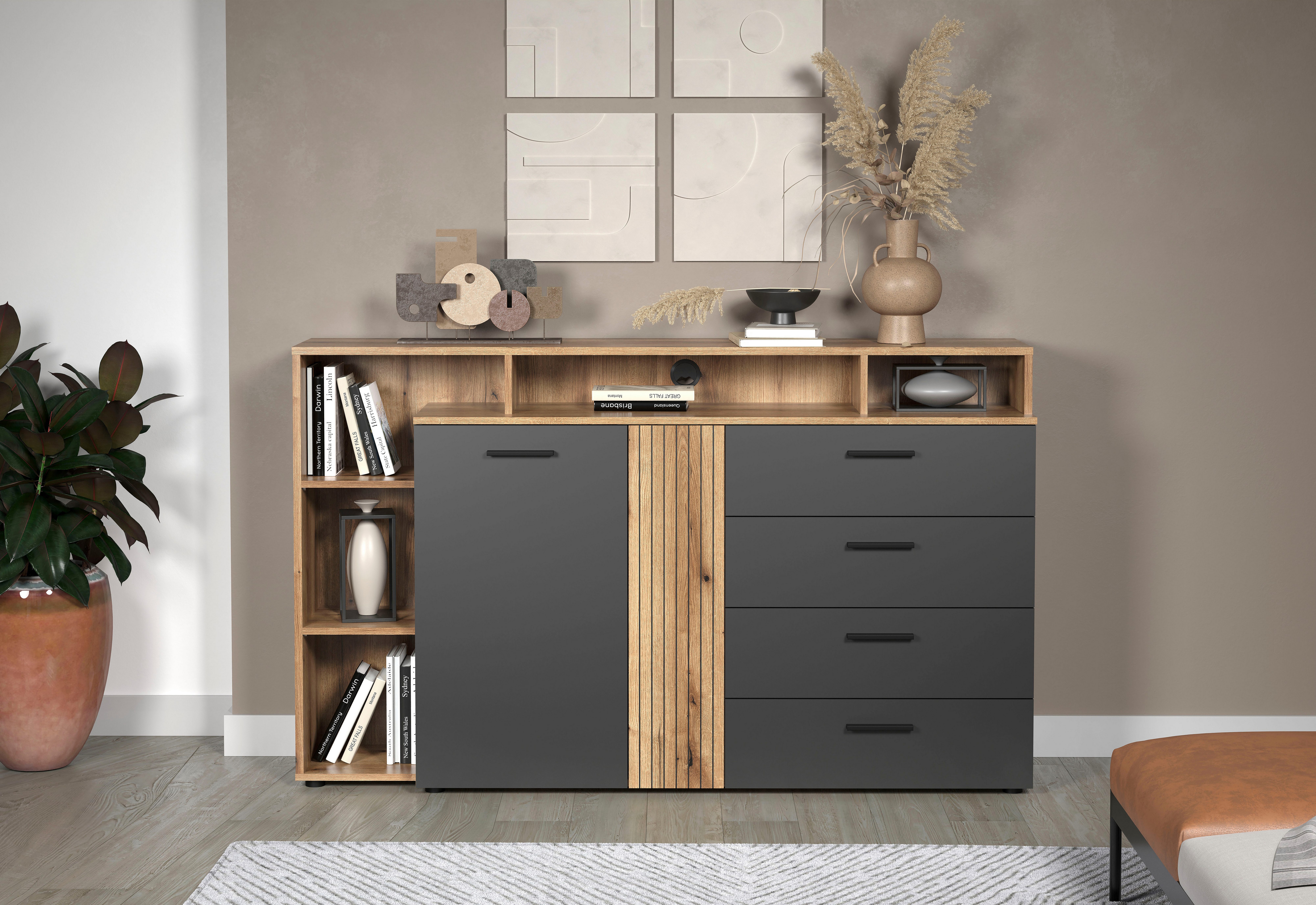 INOSIGN Lowboard Estepona (1 St), TV Kommode mit 2 Türen & 4 Schubladen Vol günstig online kaufen