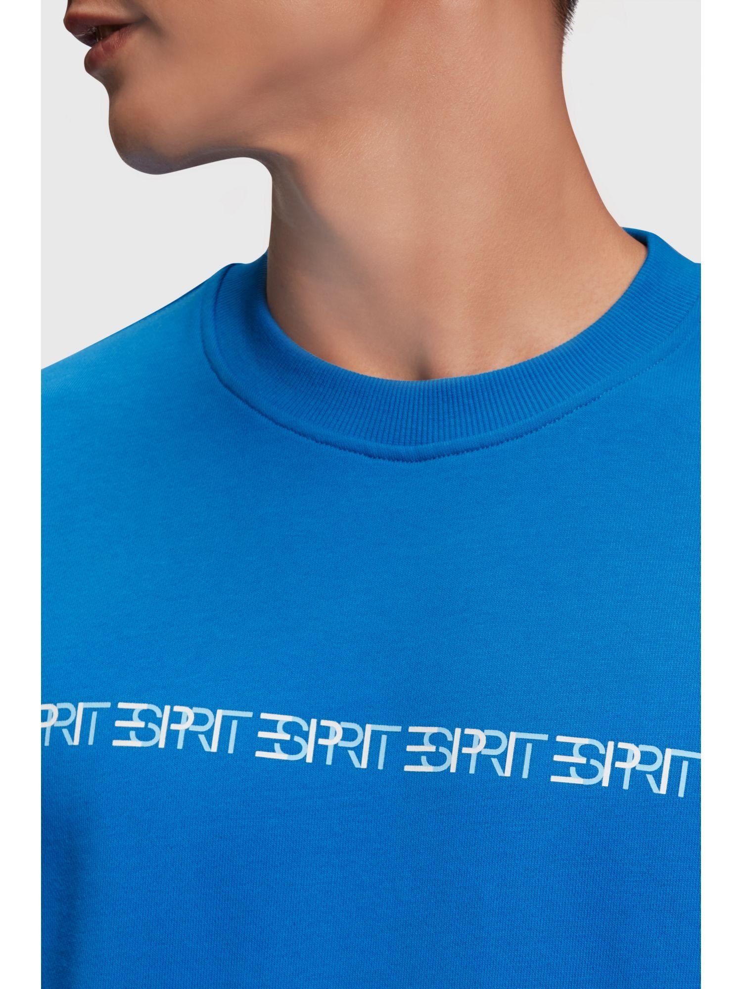 Sweatshirt mit Sweatshirt BLUE Logo BRIGHT Archive Geripptes Esprit Yagi (1-tlg)