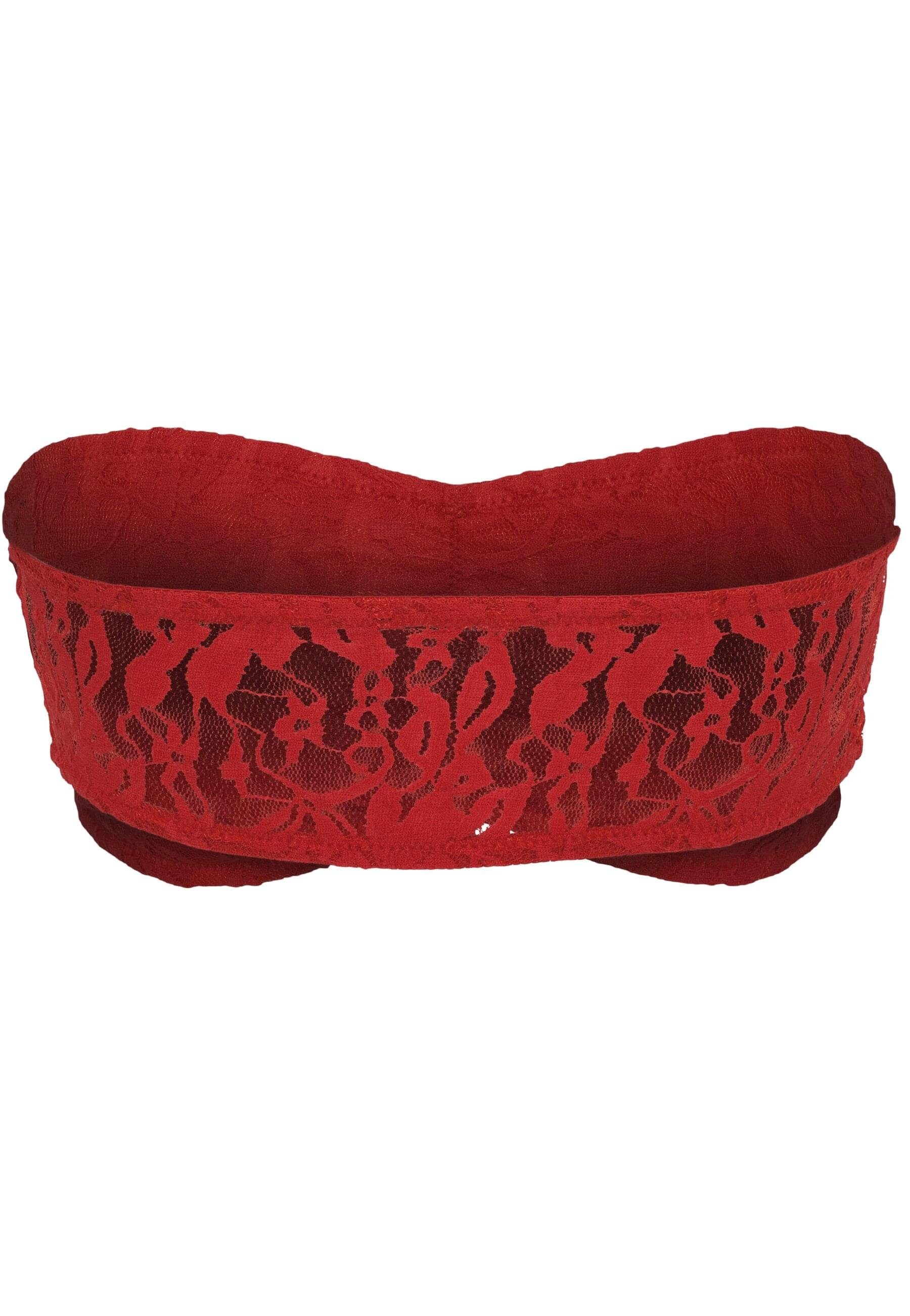 URBAN CLASSICS Ladies Laces Bandeau Damen Sport-BH red