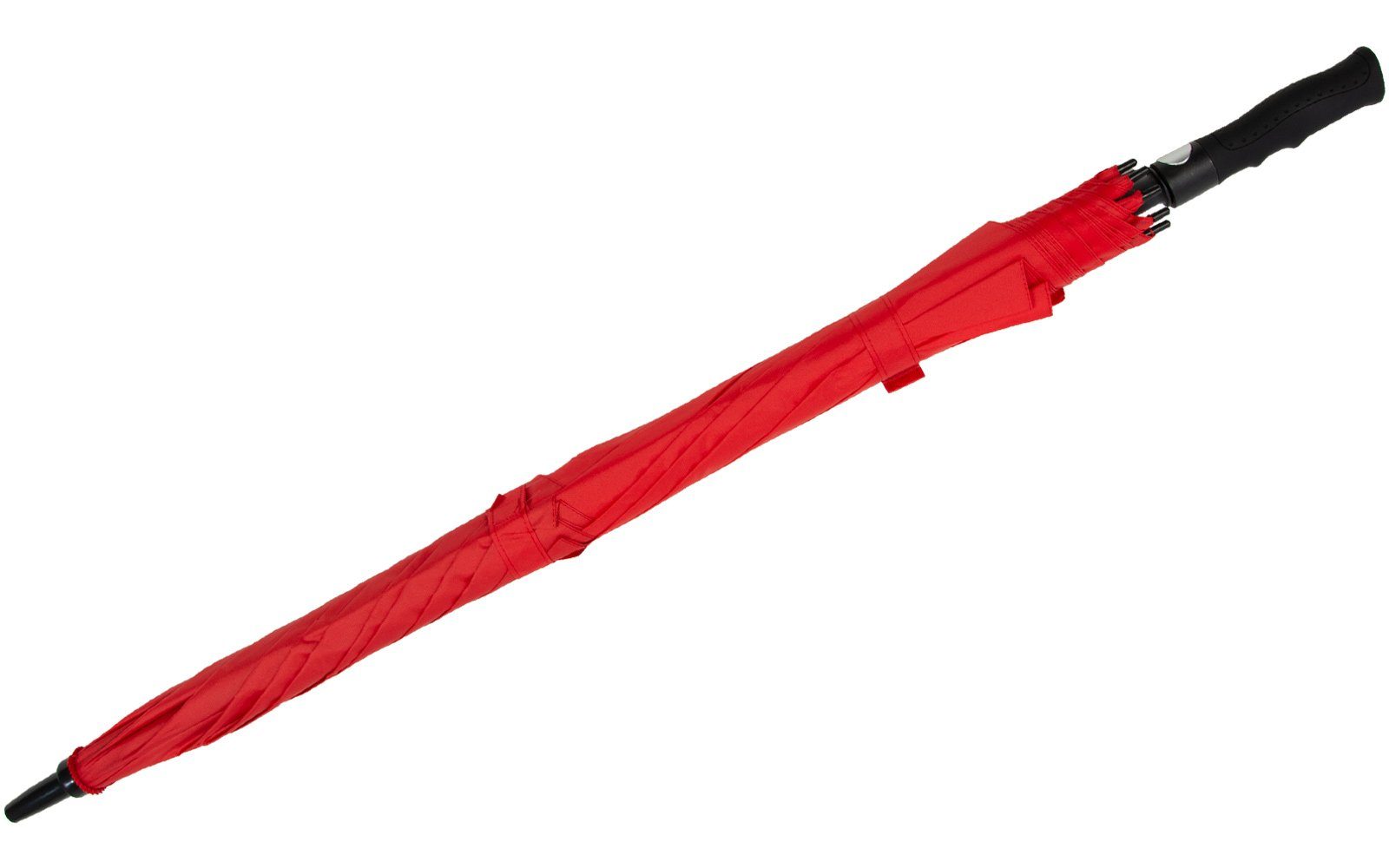 mit Impliva Langregenschirm Golfschirm XXL innovatives Falcone® Auf-Automatik mit rot Design Glasfibergestell,