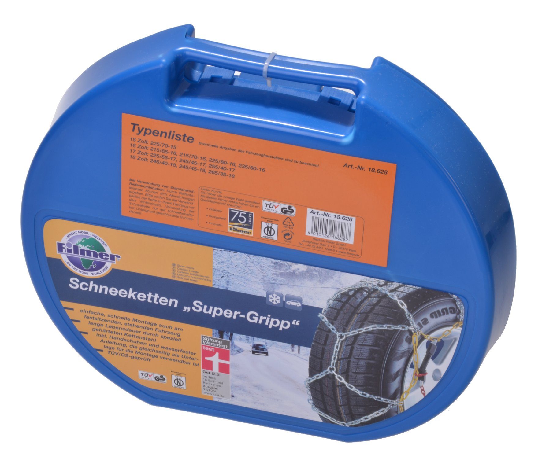 Filmer Schneeketten 2 Stück Super-Gripp Typ KN120 Winter Autoreifen Zubehör, (2-tlg)