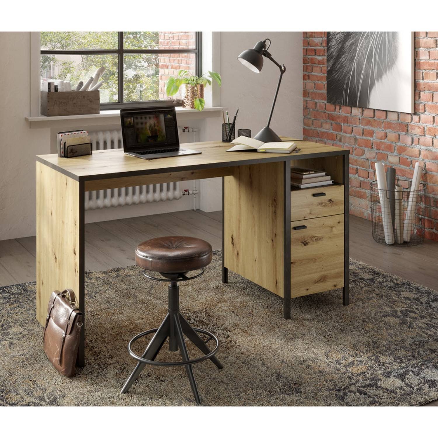 Lomadox Schreibtisch »INDORE-10«, Industrial Look ...