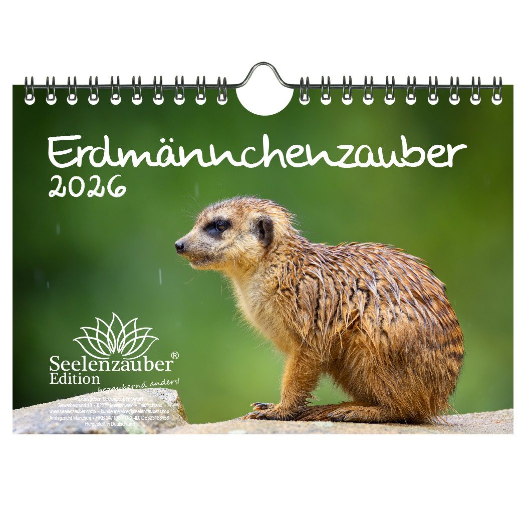 Seelenzauber Wandkalender Erdmännchenzauber DIN A5 Kalender für 2026 Erdmännchen