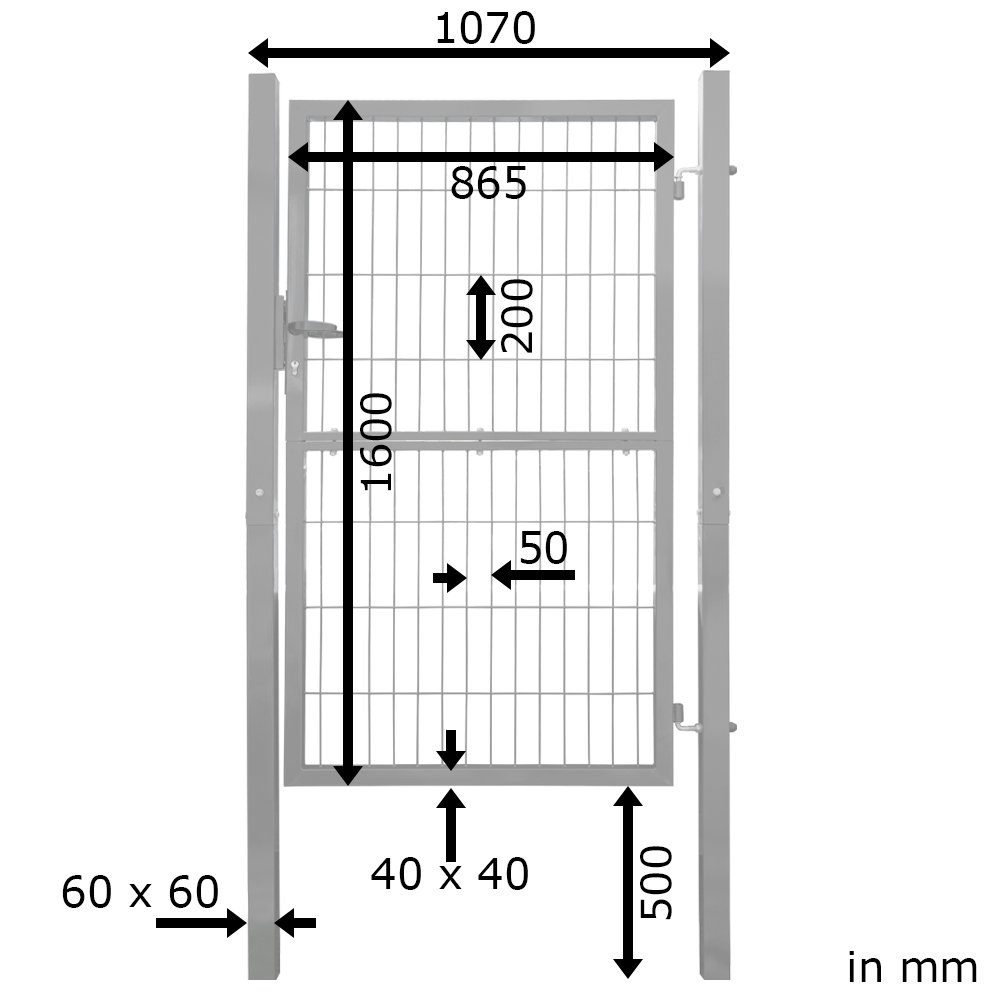V2Aox Gartentor Gartentor Gartentür Zauntür Zauntor Pforte Grün 160 cm Quadratrohr