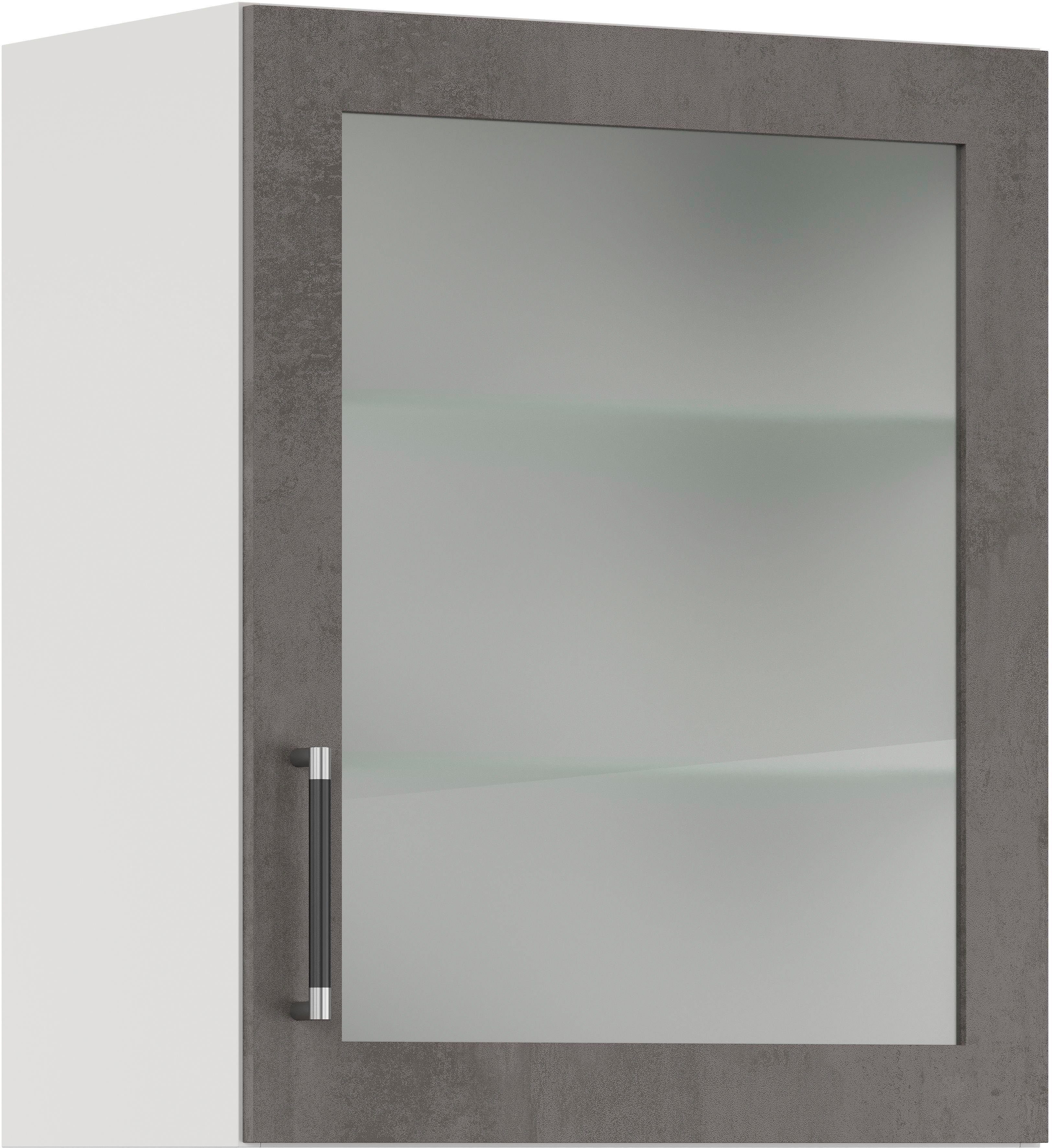 IMPULS KÜCHEN Glashängeschrank "Prag", Breite/Höhe: 50 oder 60/72,3 cm vormontiert, mit Glasdrehtür, mit verstellbarem Glasfachboden