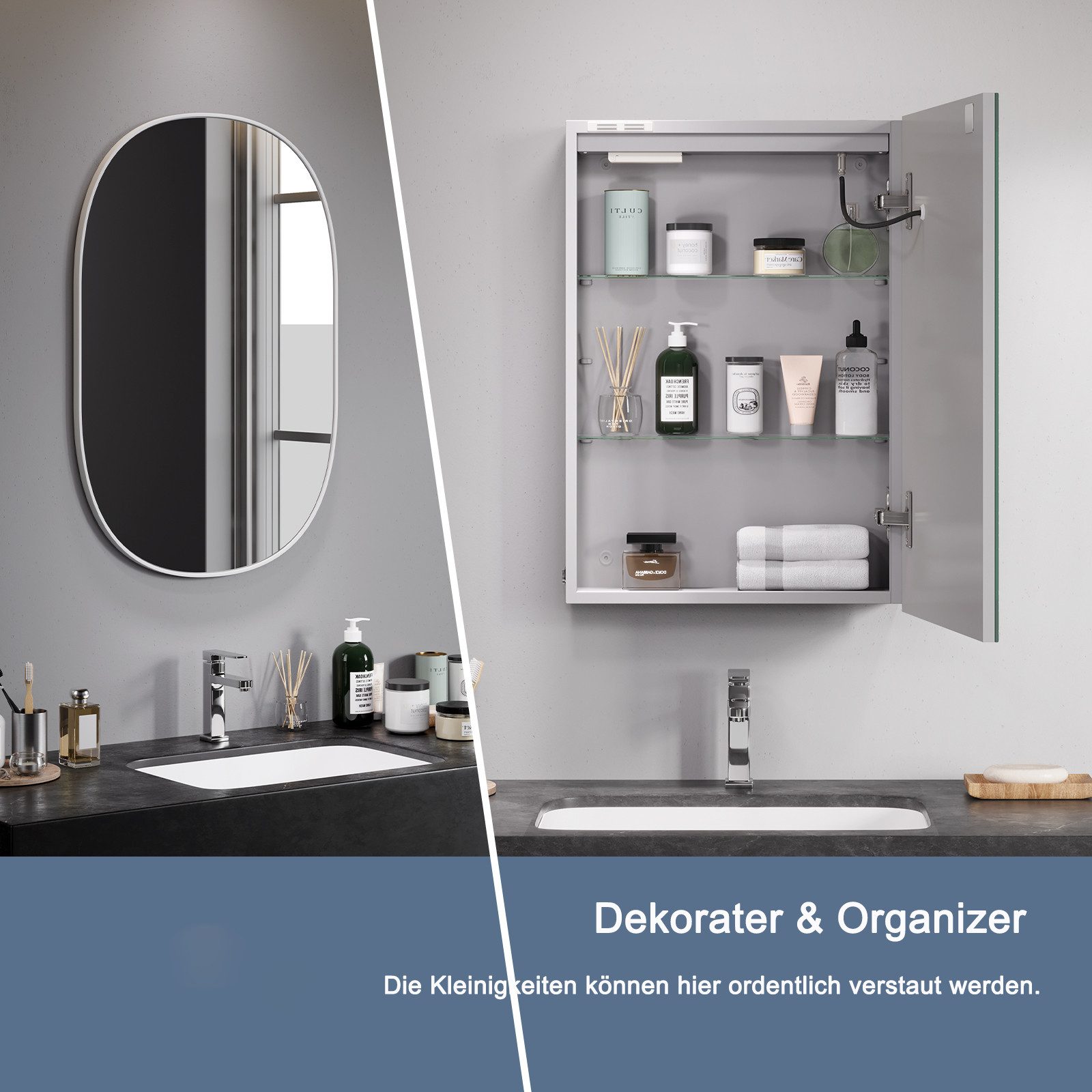 Dripex Badezimmerspiegelschrank LED Spiegelschrank mit Steckdose günstig online kaufen
