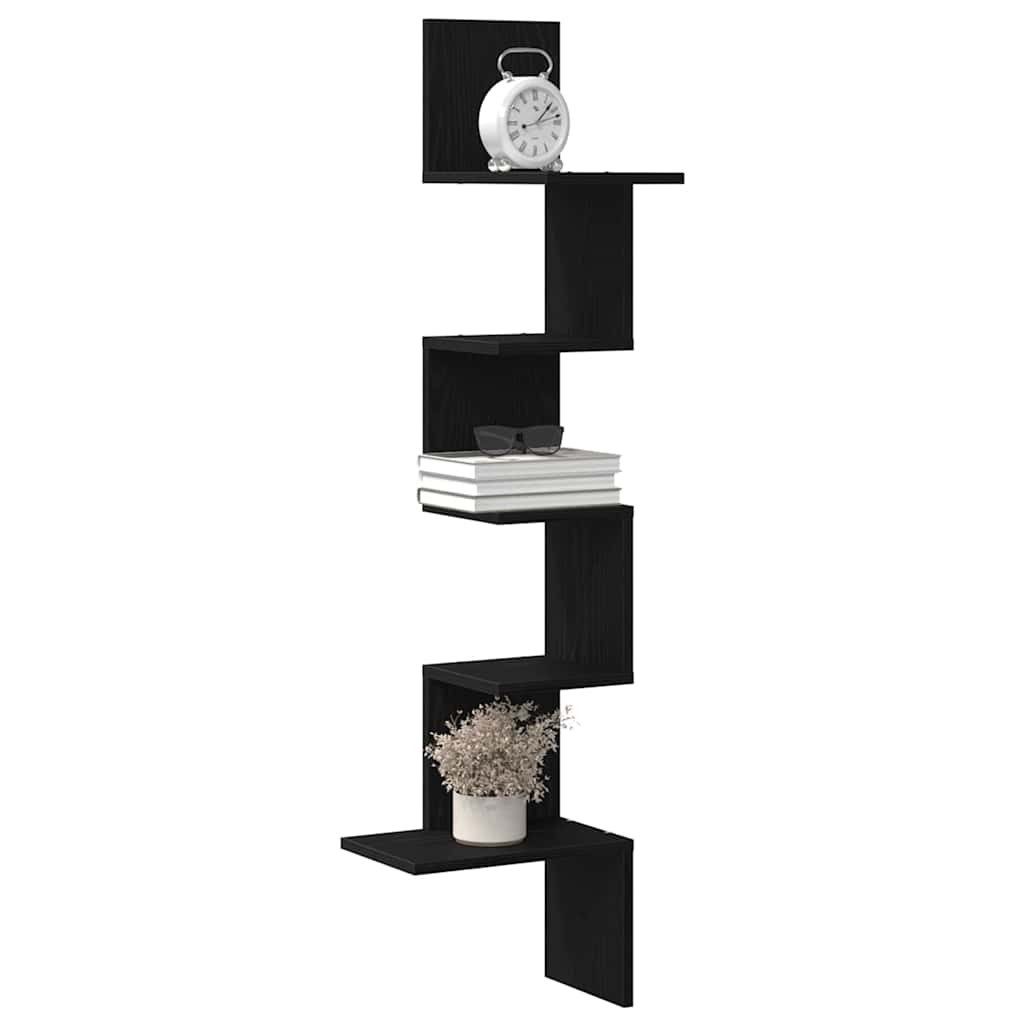 vidaXL Eckregal, Wand-Eckregal Schwarz 32x32x127,5 cm günstig online kaufen