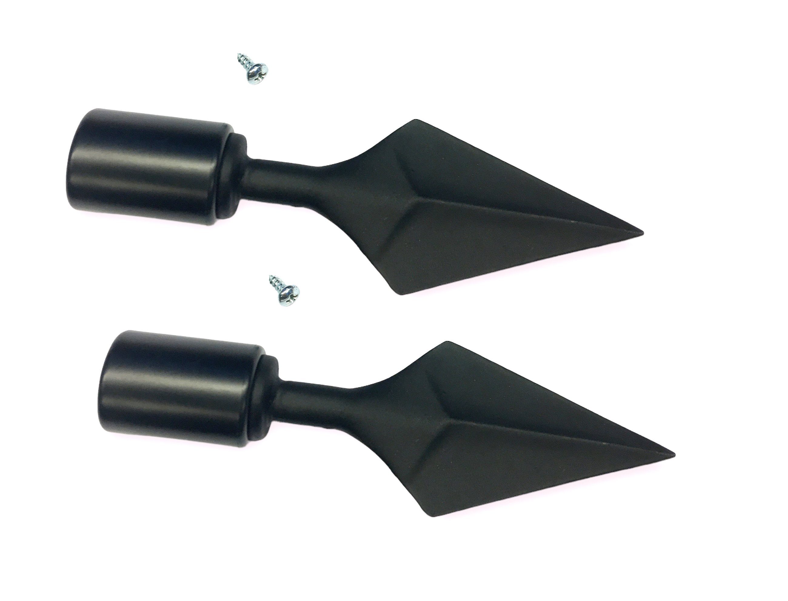 Gardinenstangen-Endstück Spitze "Speer" schwarz, für Stangen Ø 16 mm oder 20 mm, nodeko, für Stil 16 mm oder Stil 20 mm, (Set)