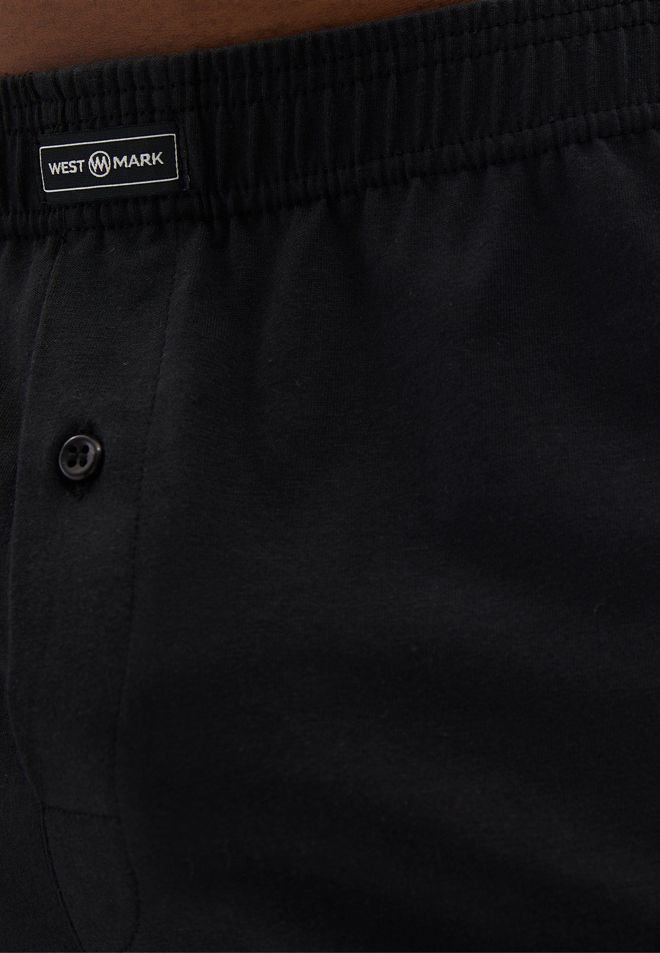 (Spar-Set, 6-St) LONDON - WESTMARK Marco Bund 6er Eingriff Schwarz Baumwolle Mit am Pack Boxershorts elastischen - - Mit Logo Boxershorts