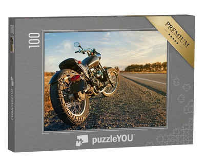 puzzleYOU Puzzle Motorrad unter freiem Himmel, 100 Puzzleteile, puzzleYOU-Kollektionen Fahrzeuge