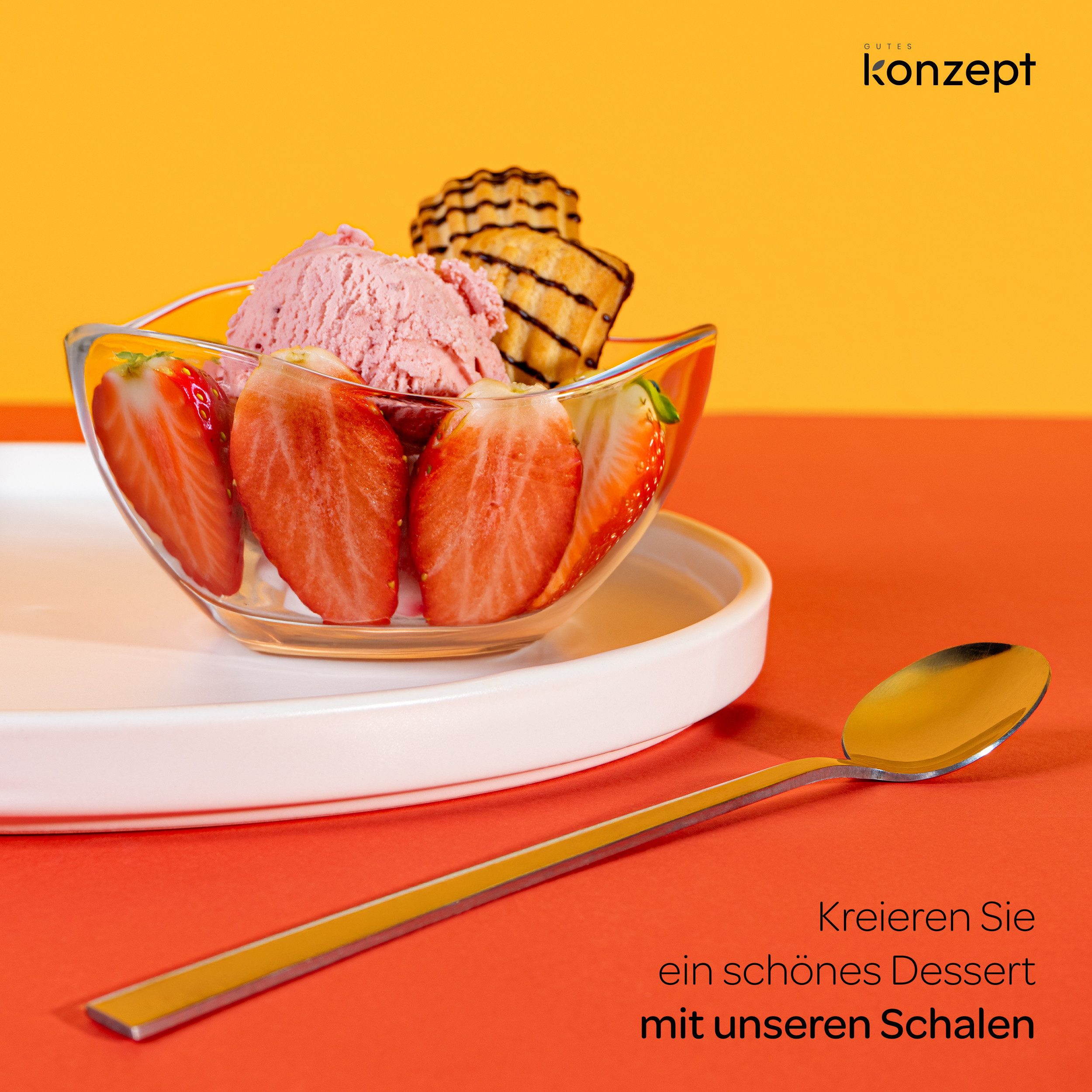 KONZEPT Salatschüssel Glas klein 6/12er Set – 310 ml, stapelbare, Salatschälchen, (6-tlg), ideal als Müslischalen, Servierschalen, Snackschalen, Dessertschalen