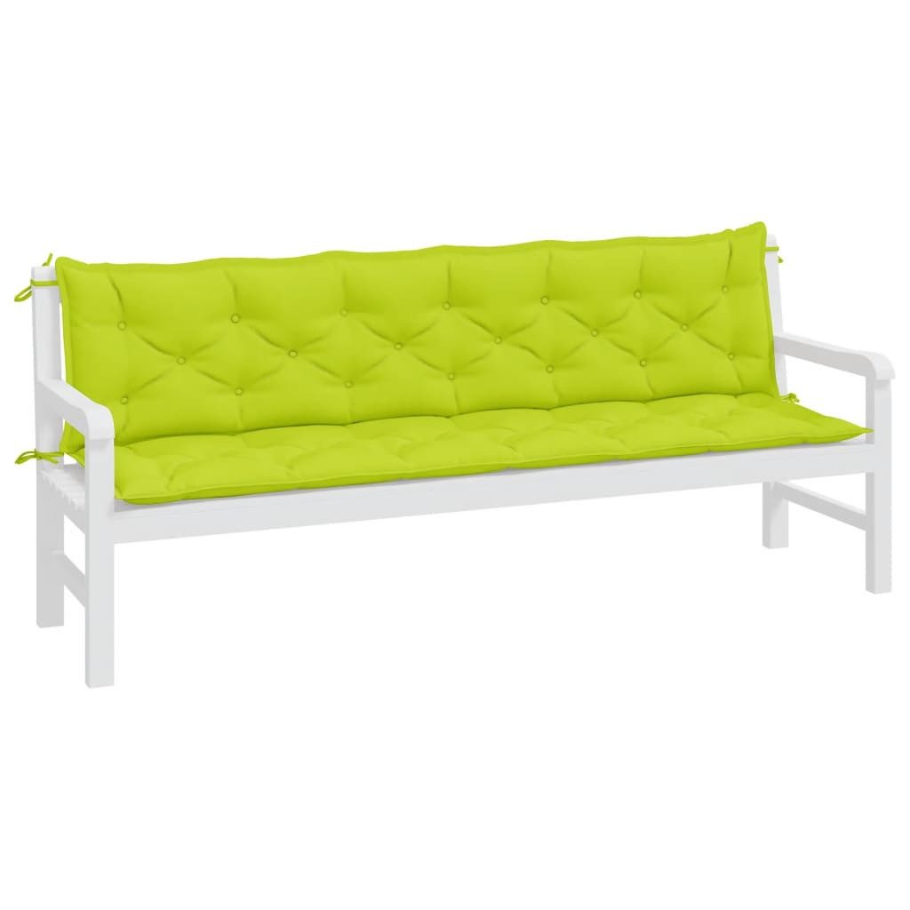 vidaXL Sitzauflage Gartenbank-Auflagen 2 Stk. Hellgrün 200x50x7 cm Oxford-Gewebe, (2 St)