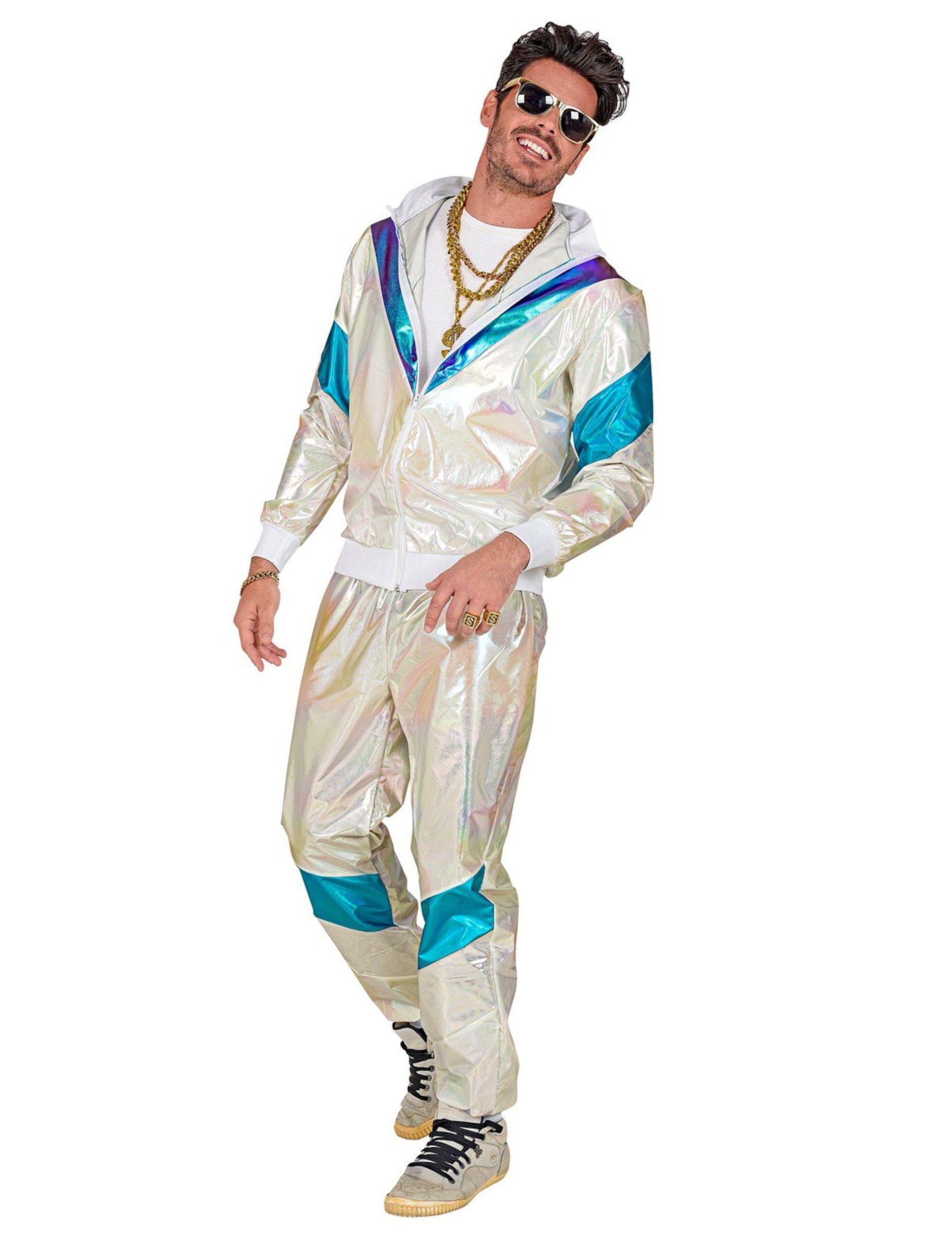 Widmann S.r.l. Kostüm 80er-Jahre Retro Trainingsanzug in Übergöße für Erwac günstig online kaufen