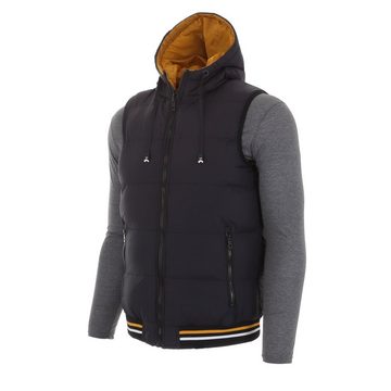 Ital-Design Wendejacke Herren Freizeit Weste Kapuze Beidseitig Tragbar Jacke in Schwarz