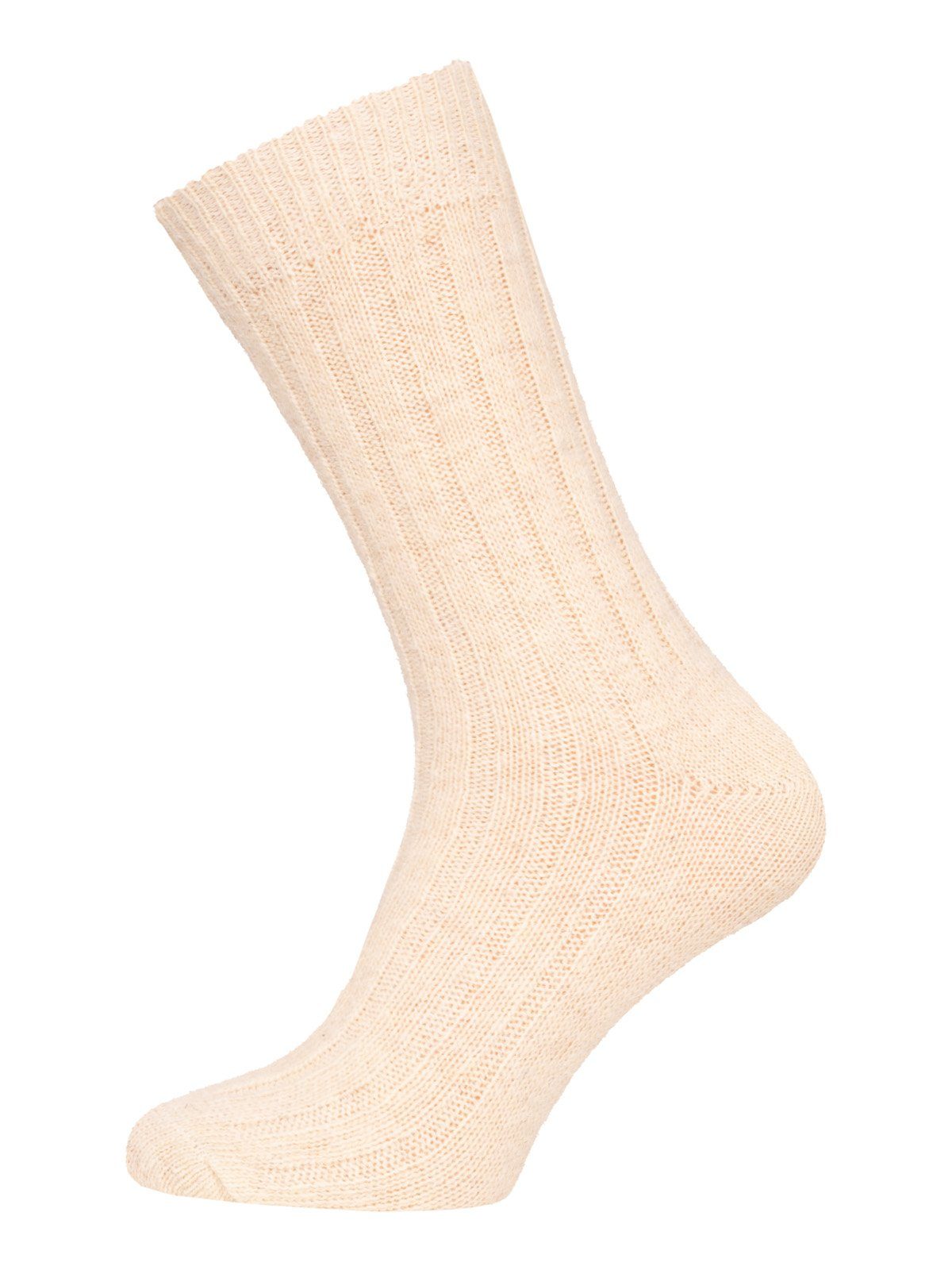 HomeOfSocks Socken Wollsocken aus 95% Wolle (Alpakawolle & Schurwolle) Creme