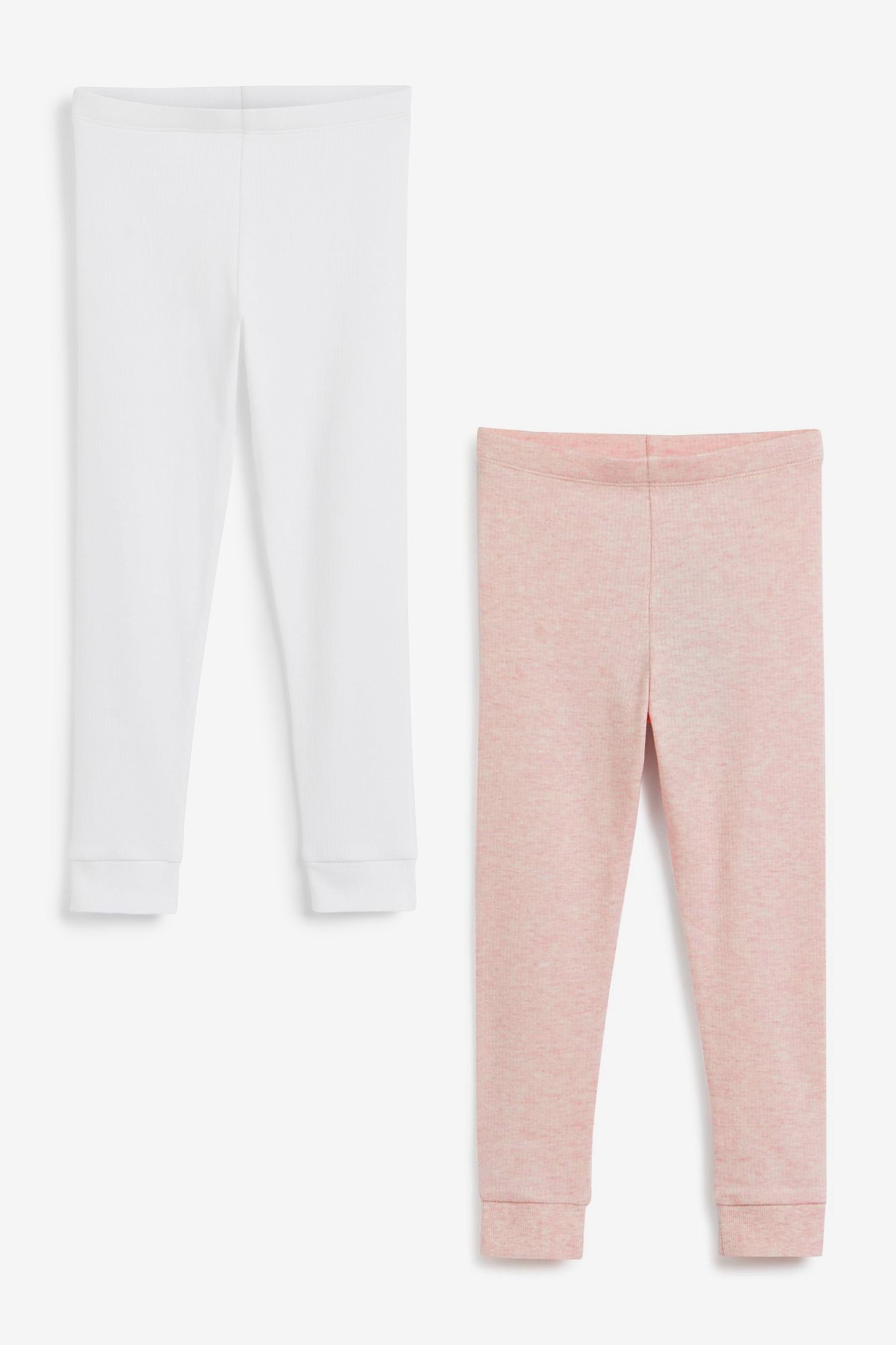 Next Thermounterhose Thermo-Leggings Pink/ 2er-Pack im (2-St) White