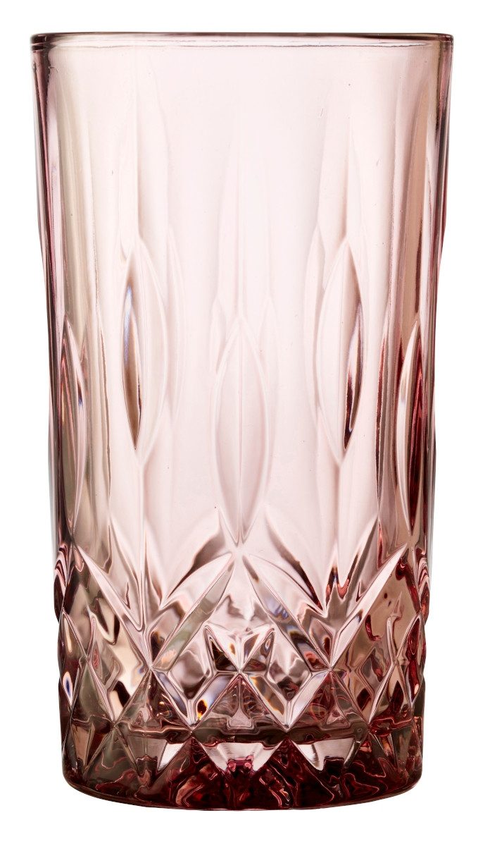 LYNGBY-GLAS Gläser-Set Highball Sorrento Longdrinkglas pink 380ml Set4, Glas, Highball Sorrento 38 cl 4 Stck. Pink