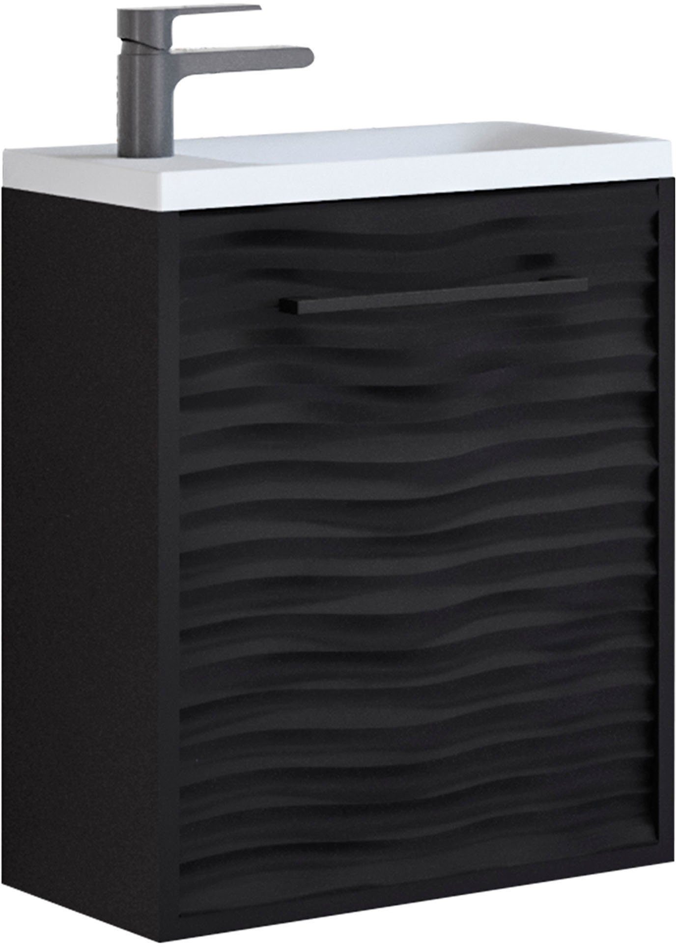 welltime Waschtisch Canada (2-St), Badmöbel Wellenstruktur, Breite 40cm Gäs günstig online kaufen
