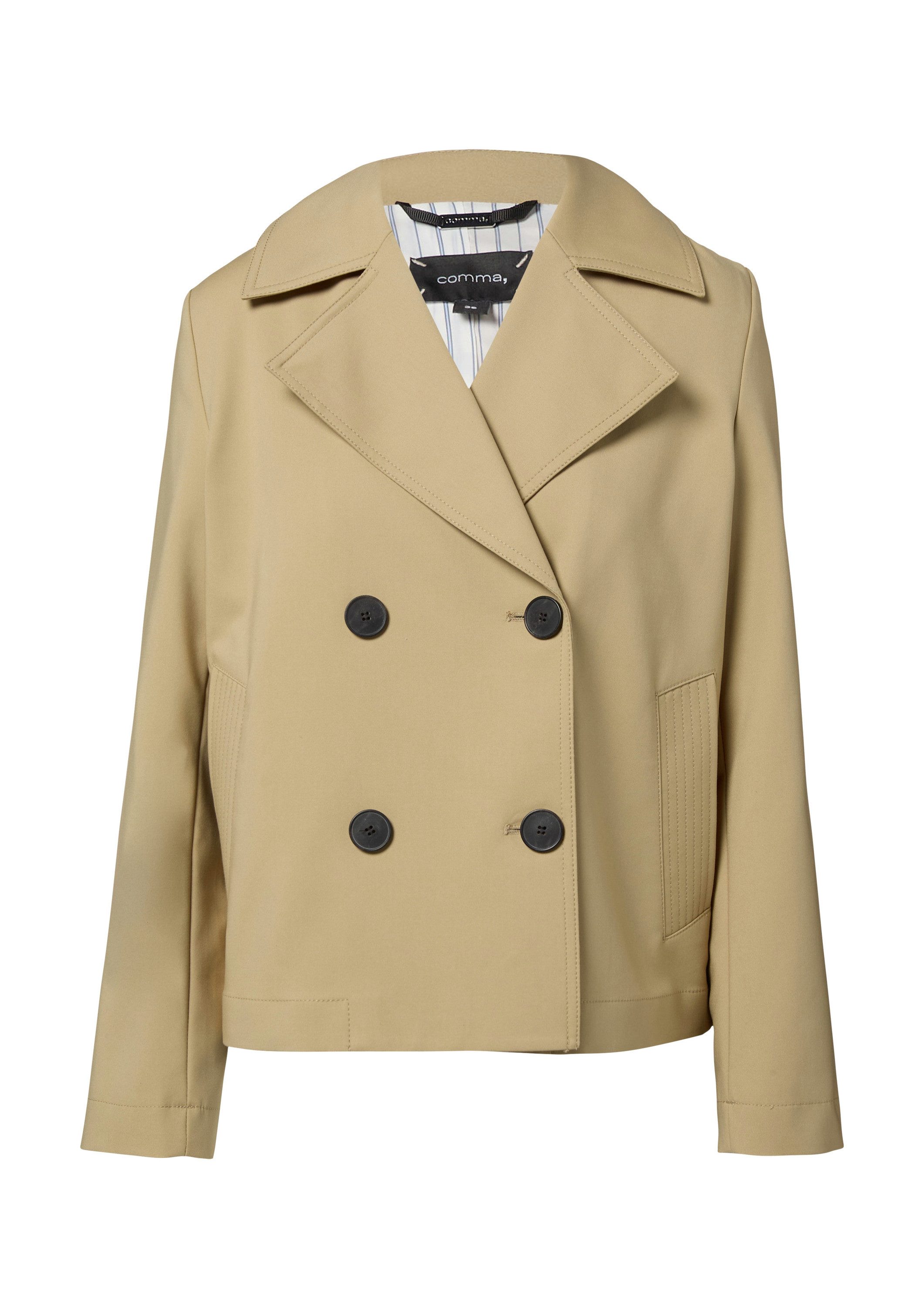 comma Funktionsjacke Outdoor-Jacke Hochwertige Caban mit zweireihigem Knopfverschluss