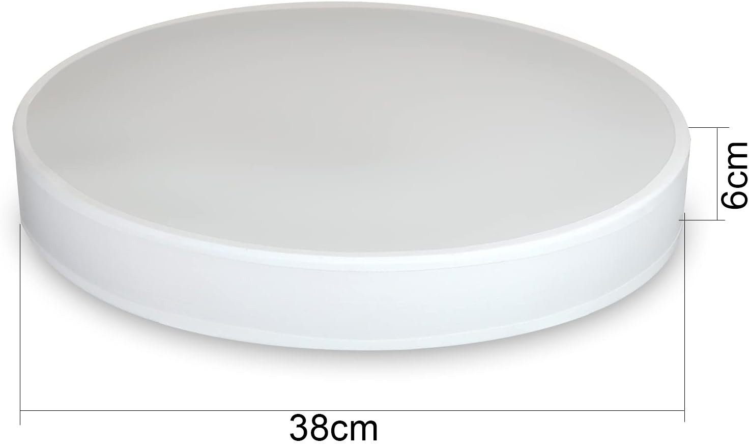 Weiß dimmbar, Whonzimmer, integriert, Stoffschirm W LED Deckenleuchte runde warmweiß-kaltweiß, ZMH Ø38CM ‎38 fest Schlafzimmer LED