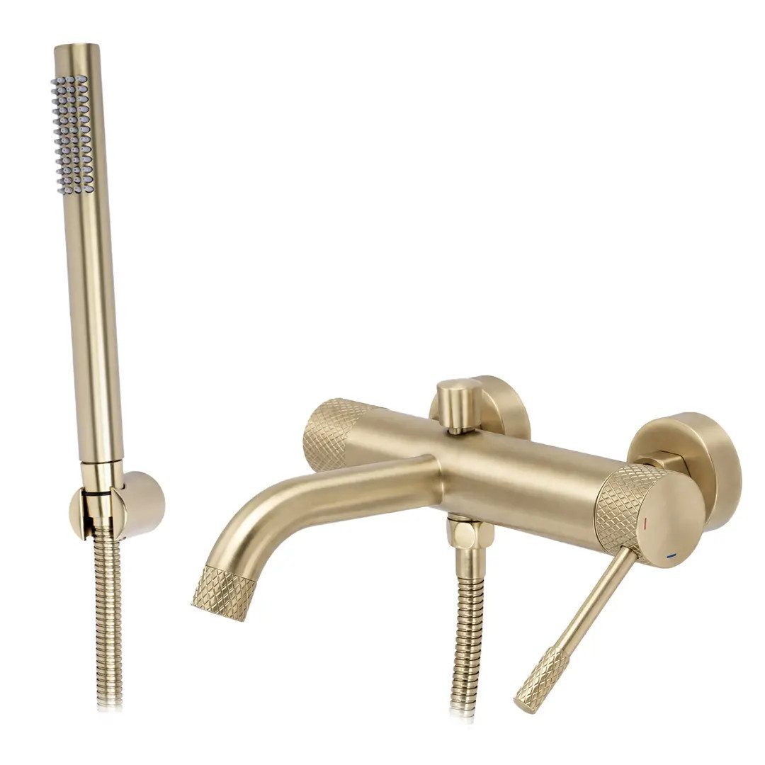 wohnwerk.idee Wannenarmatur Badewanne Armatur Wasserhahn Dusche inkl. Handbrause Gold, Chrom, Gold Matt, Kupfer Matt