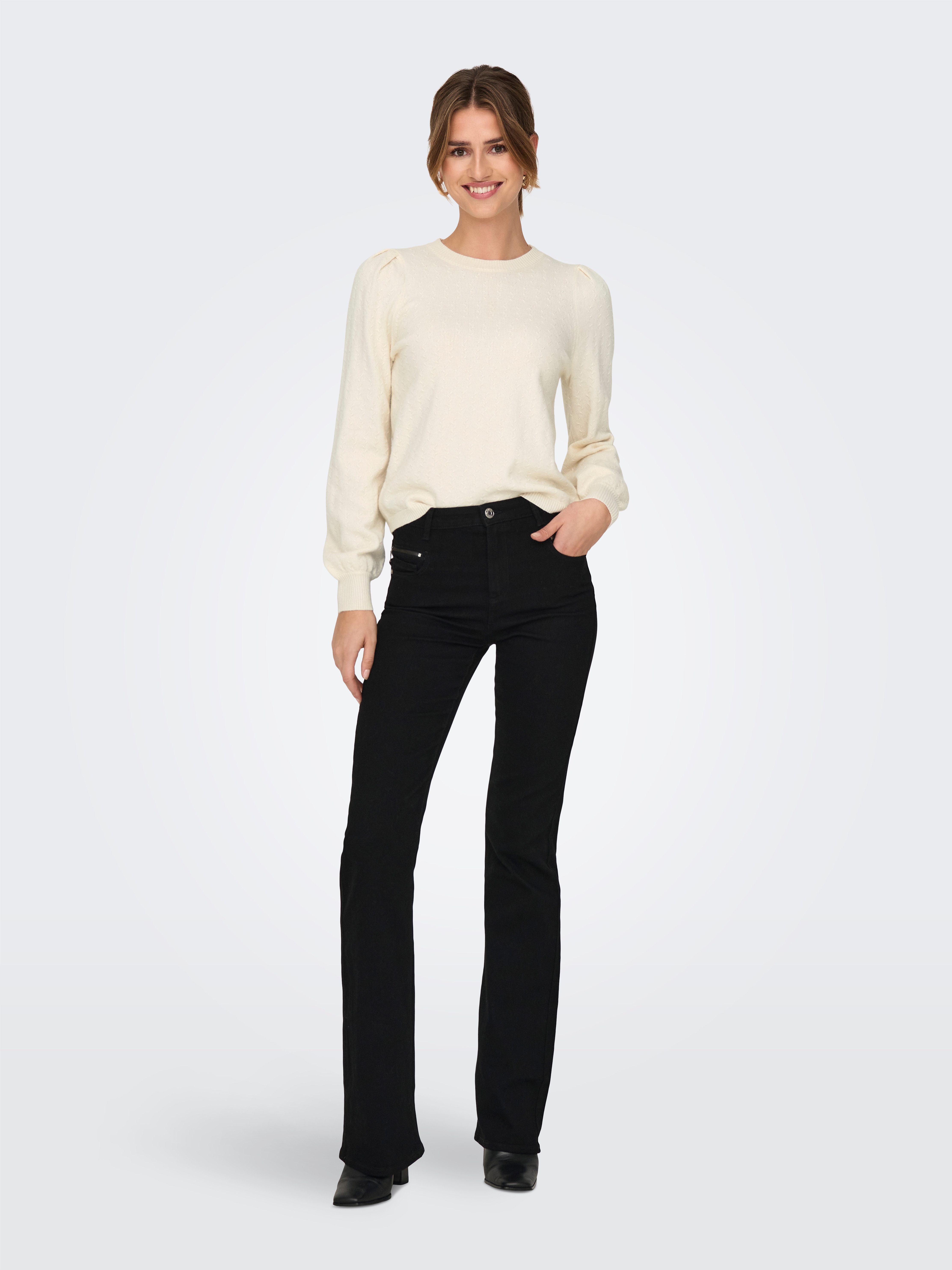 ONLY Rundhalspullover ONLKATIA LS STRUCTURE PUFF O-NECK CC KNT