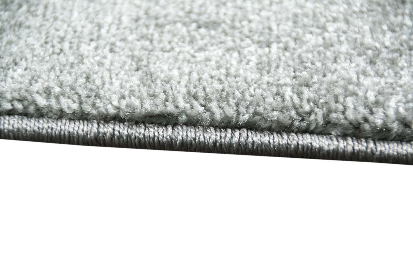 TeppichHome24 Teppich Designer Teppich mit Konturenschnitt Karo Muster Grau Weiss Schwarz, rechteckig, Höhe: 13 mm