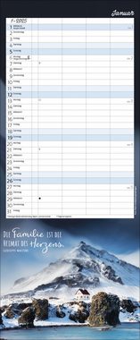 Korsch Verlag Familienkalender Korsch Timer Familienplaner mit Fotos und Zitaten 2025, Farblich hervorgehobene Sonn- und Feiertage