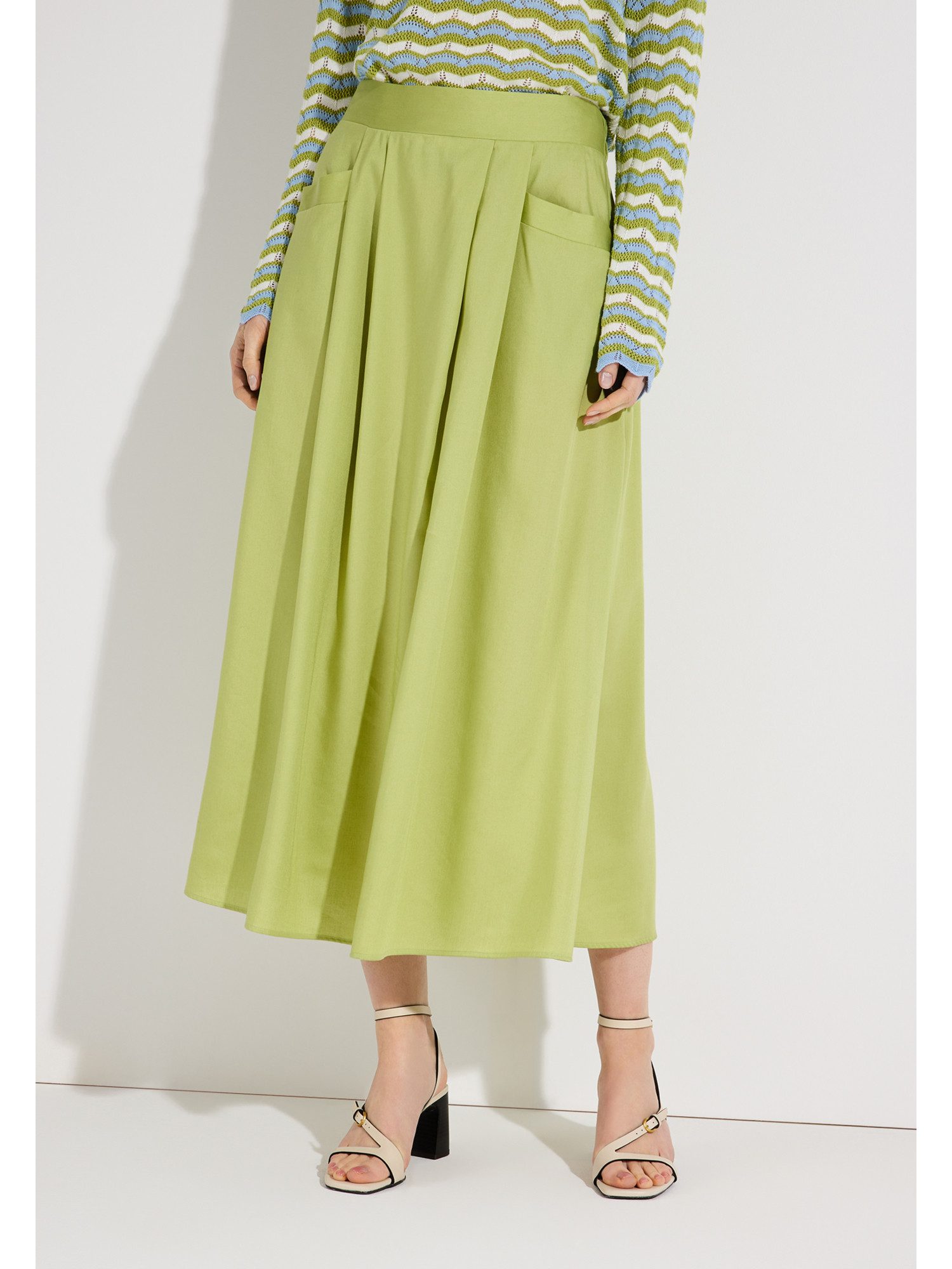 MORE&MORE A-Linien-Rock ungefütterter, fließender Maxi-Schlupfrock