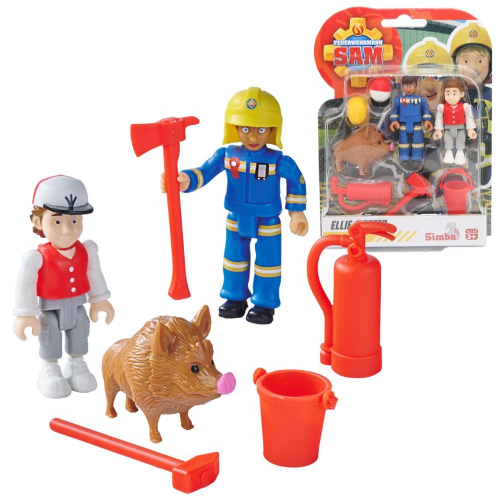 Feuerwehrmann Sam Spielfigur Ellie, Peter, Wildschwein Spiel-Figuren Set Fe günstig online kaufen