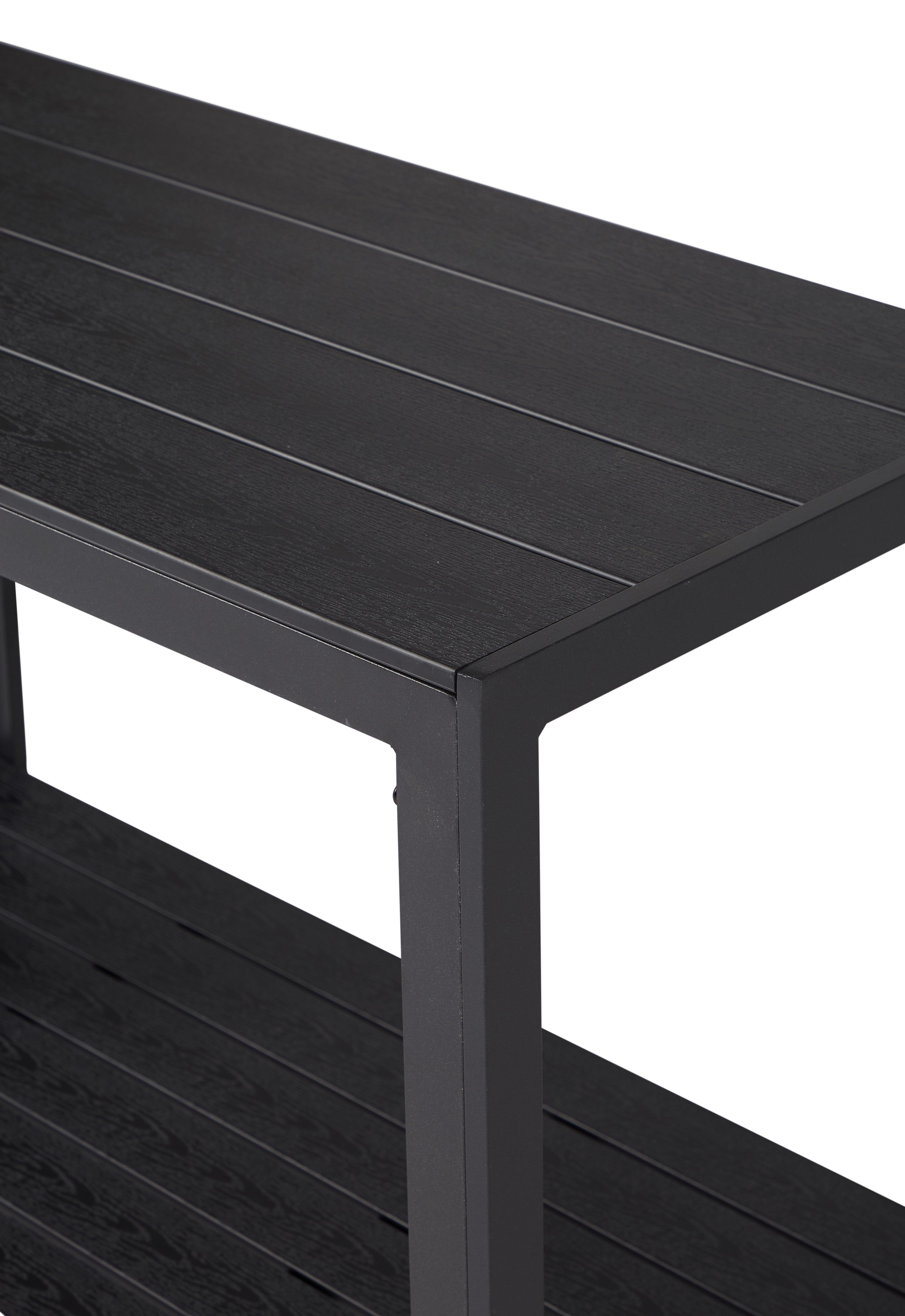 ebuy24 Gartentisch Laust Sevierwagen, schwarz und schwarz.
