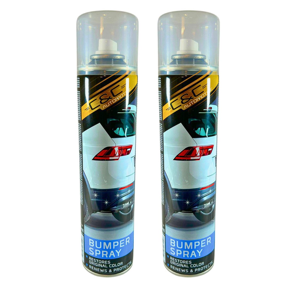 RACEL Frontstoßstange 2x Stoßstangenspray á 400ml Kunststoffpflege Auto Spray Bumper Pflege, 2-St., UV-beständig, wasserabweisend
