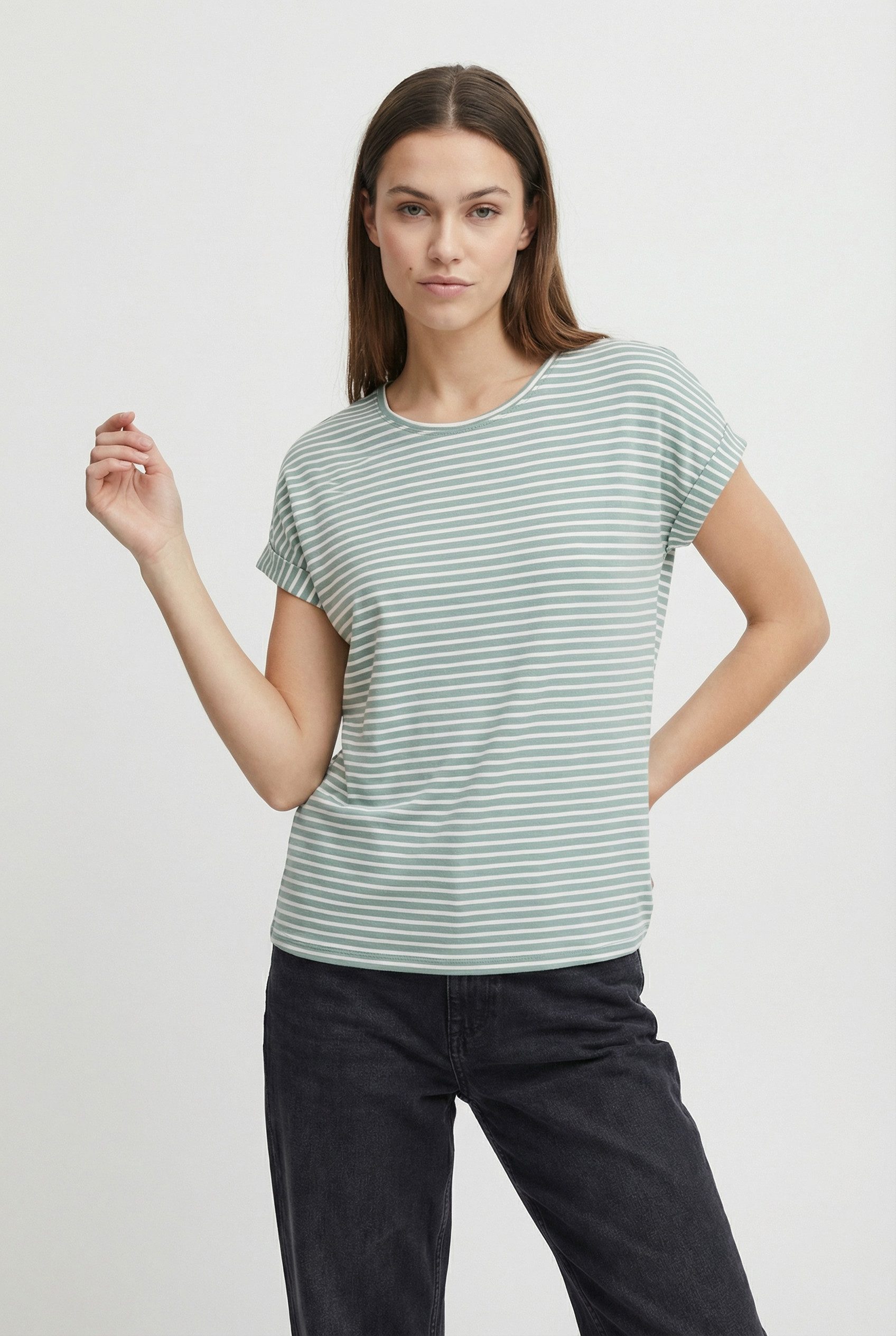 ONLY CARMAKOMA Kurzarmshirt CARMOSTER STRIPE S/S O-NECK TOP JRS NOOS günstig online kaufen